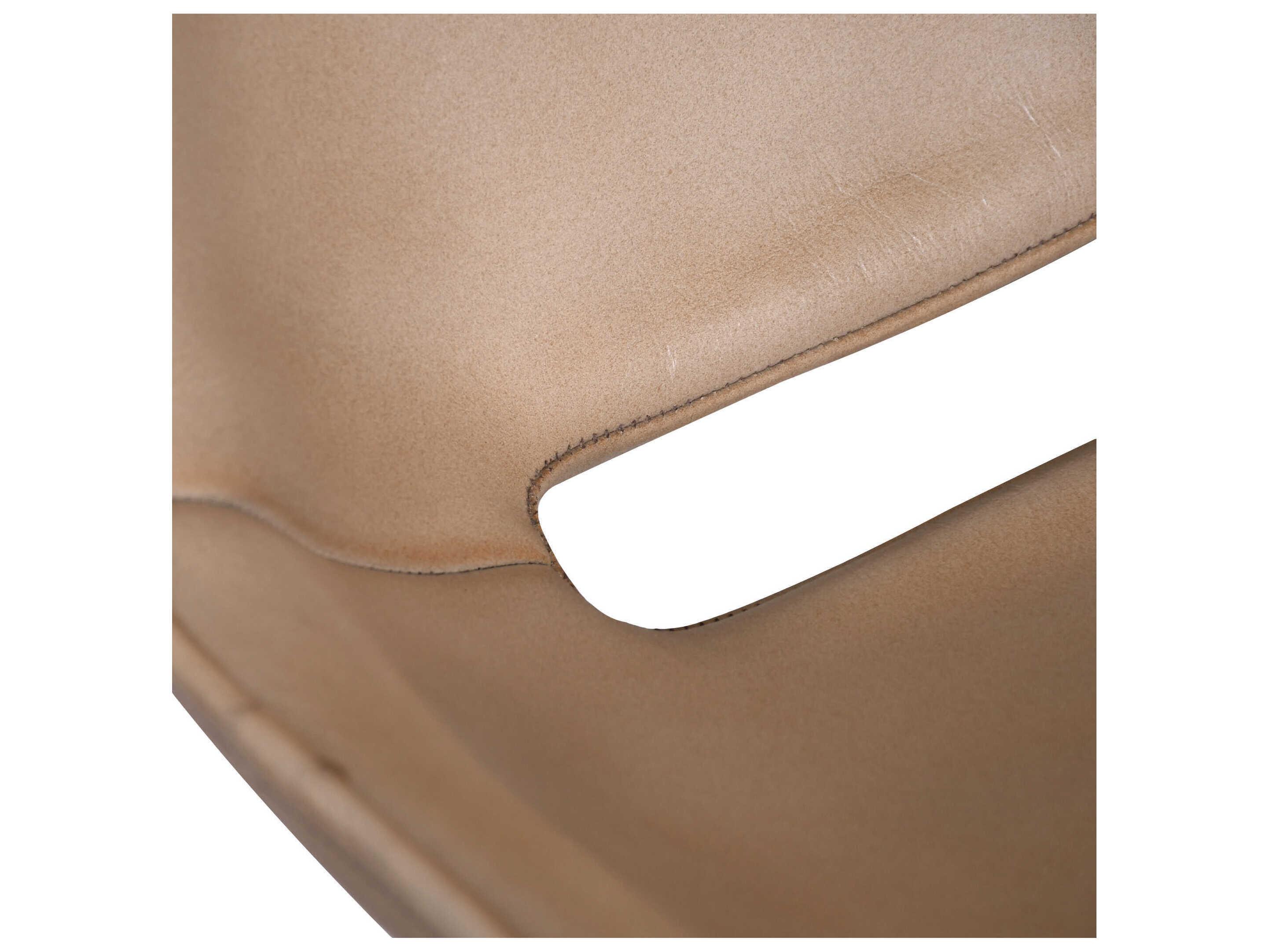 World Interiors Brisbane Beige Leather Side Dining Chair