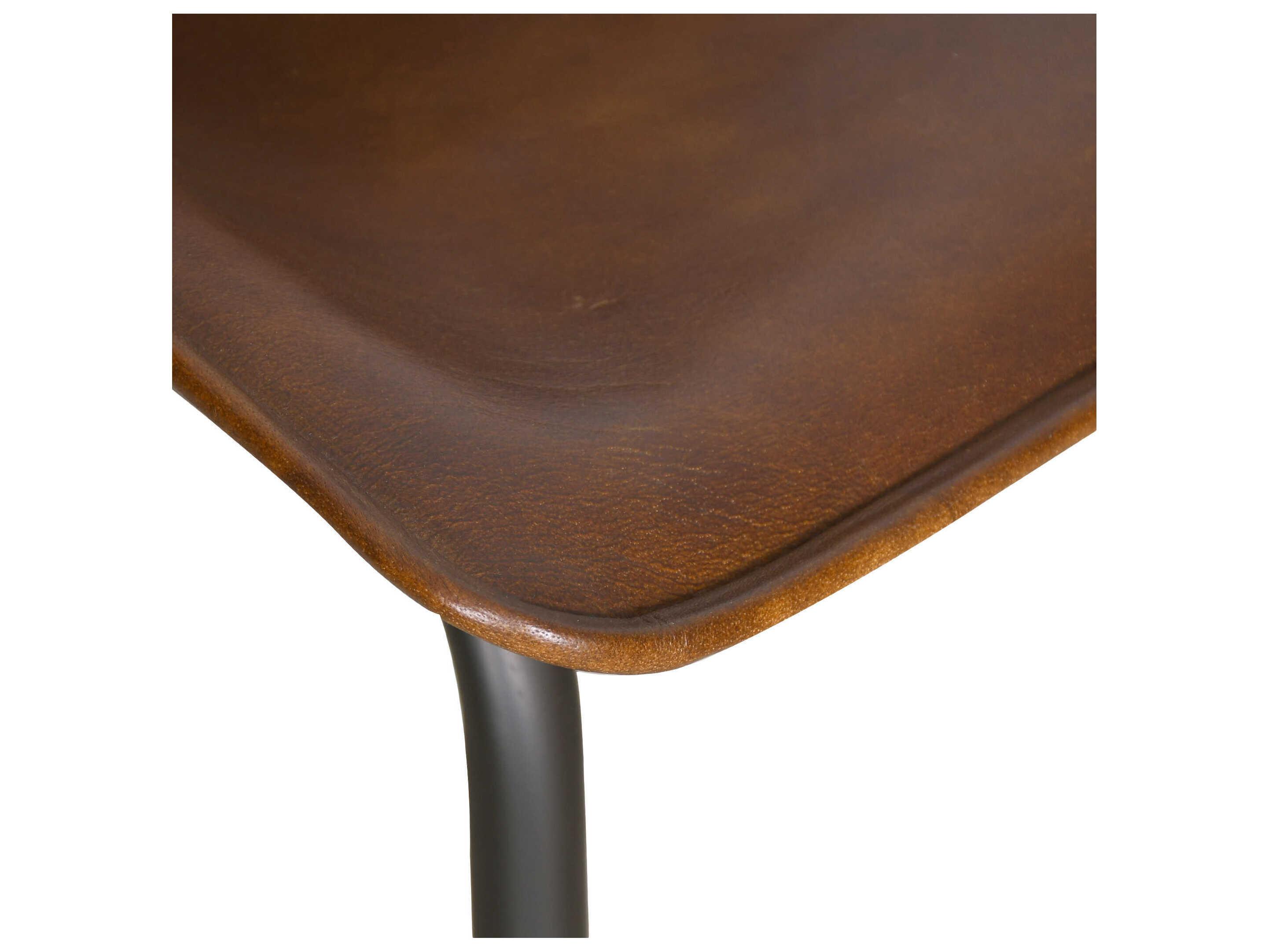 World Interiors Brisbane Brown Leather Side Dining Chair