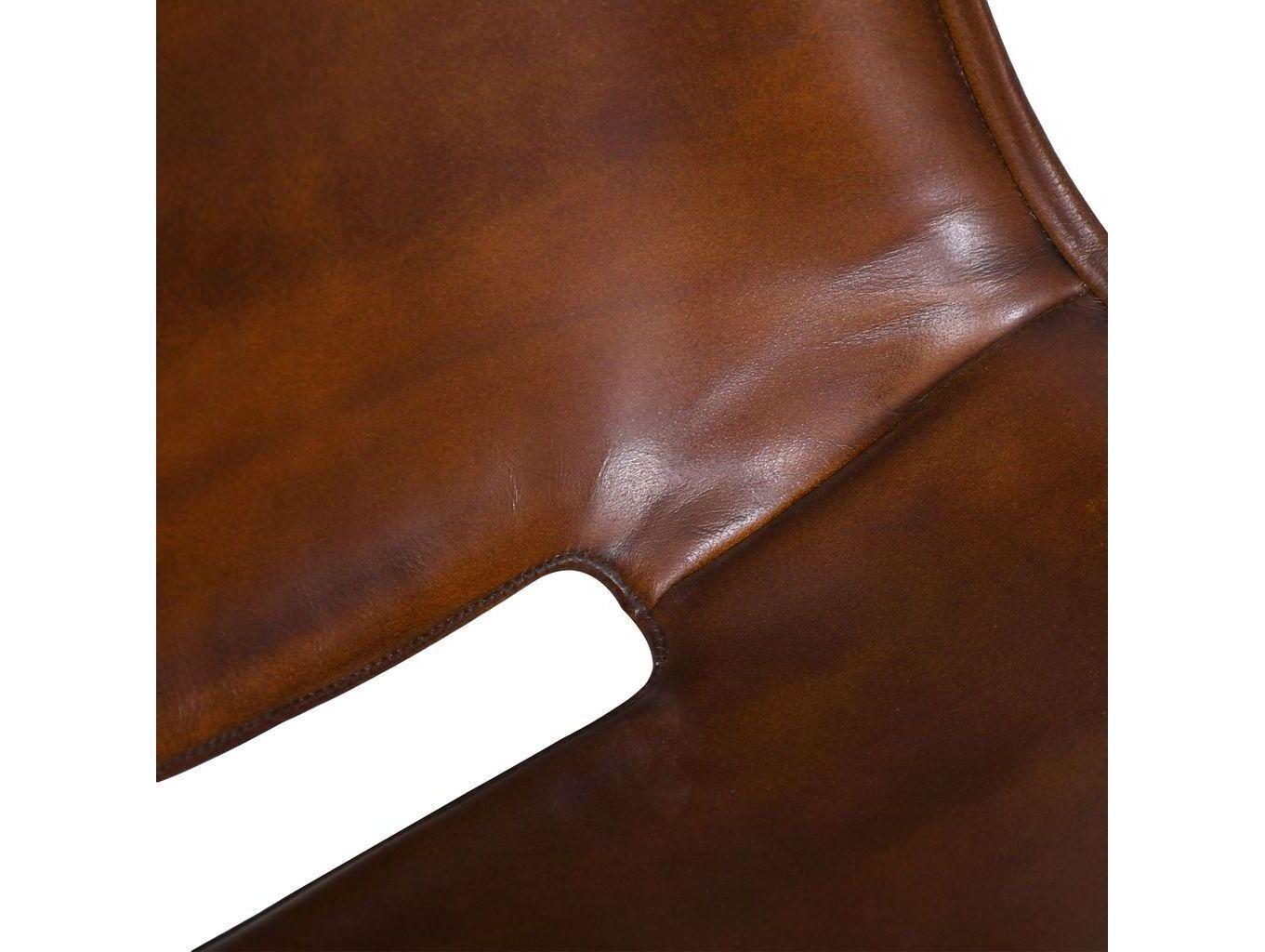 World Interiors Brisbane Brown Leather Armless Dining Chair