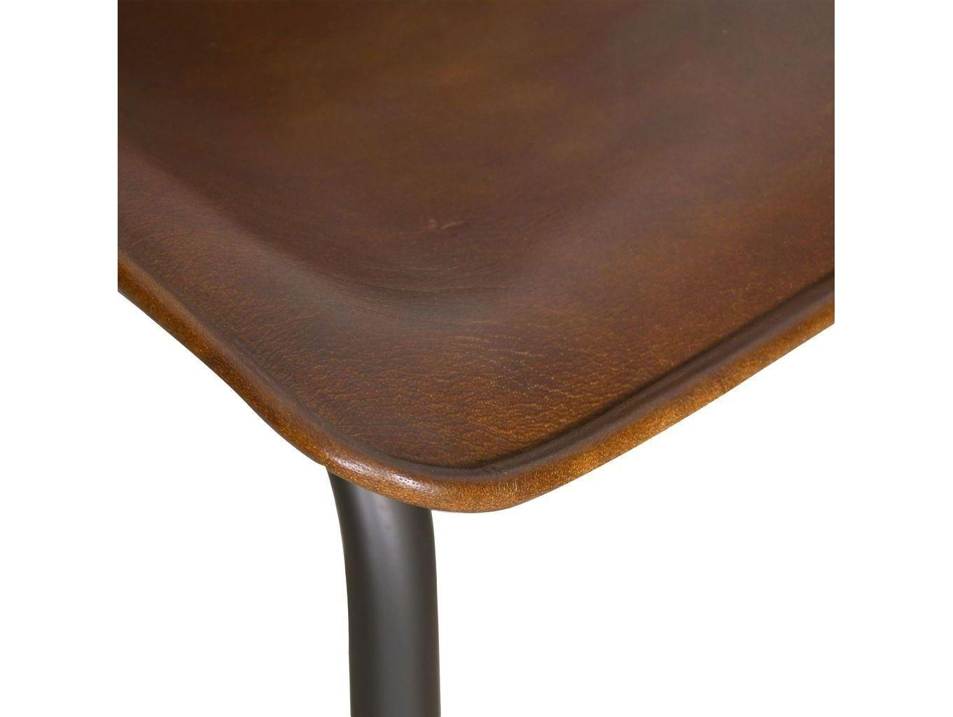 World Interiors Brisbane Brown Leather Armless Dining Chair