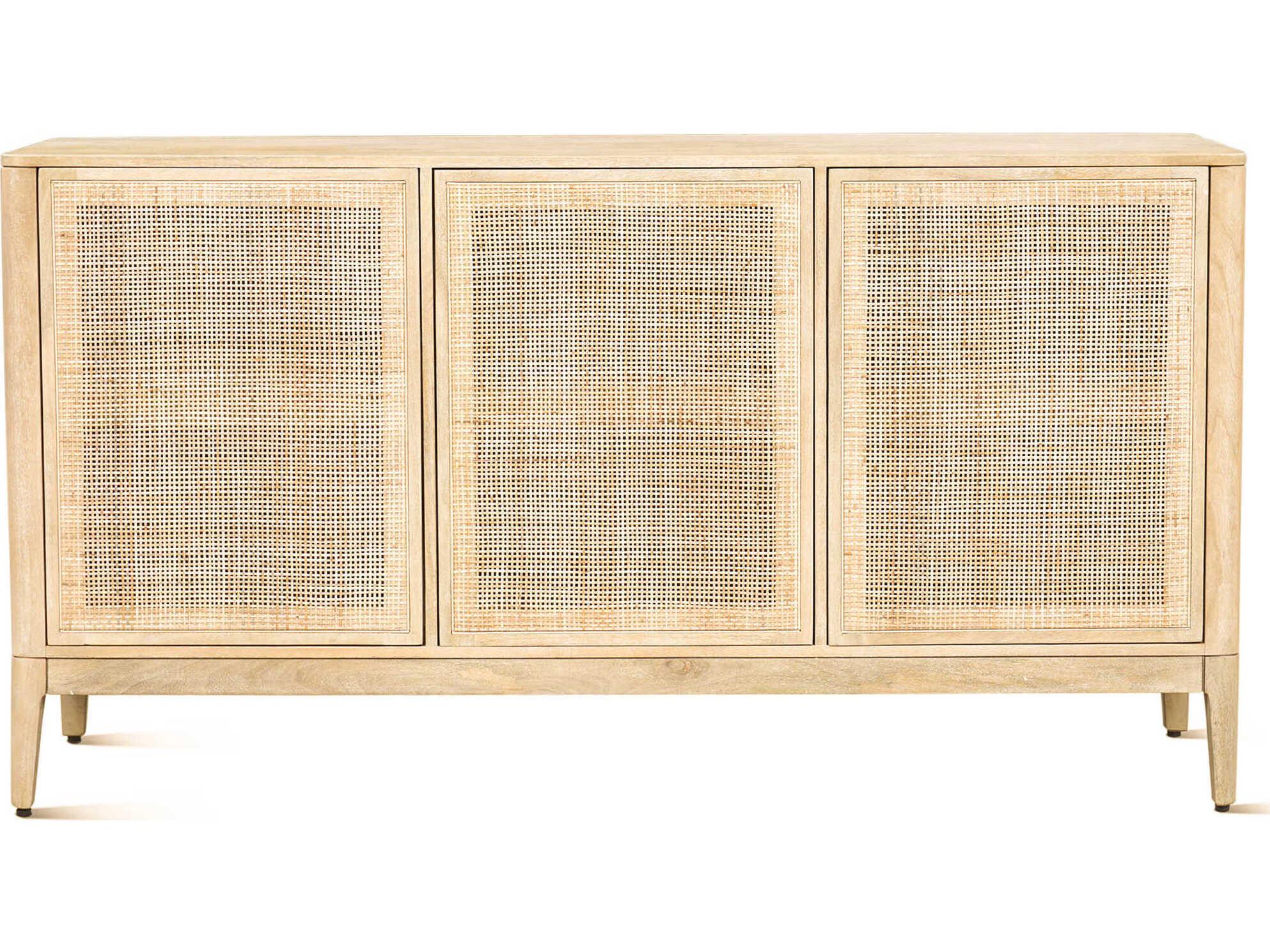 World Interiors Calabasas 64" Mango Wood White Wash Sideboard