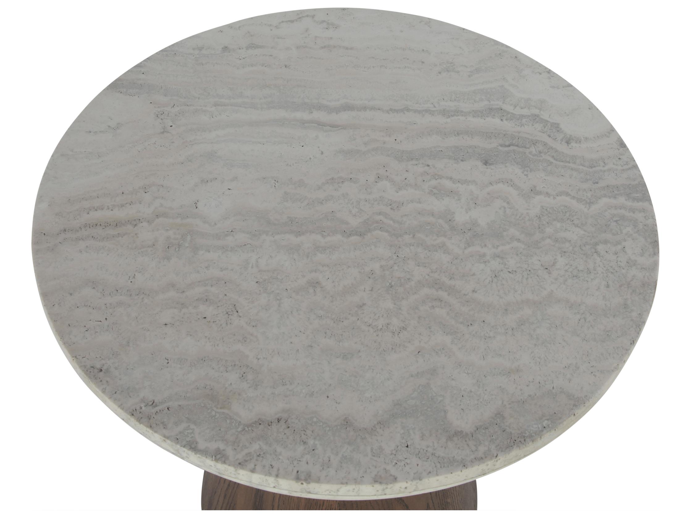 World Interiors Caldera Round Stone Natural End Table