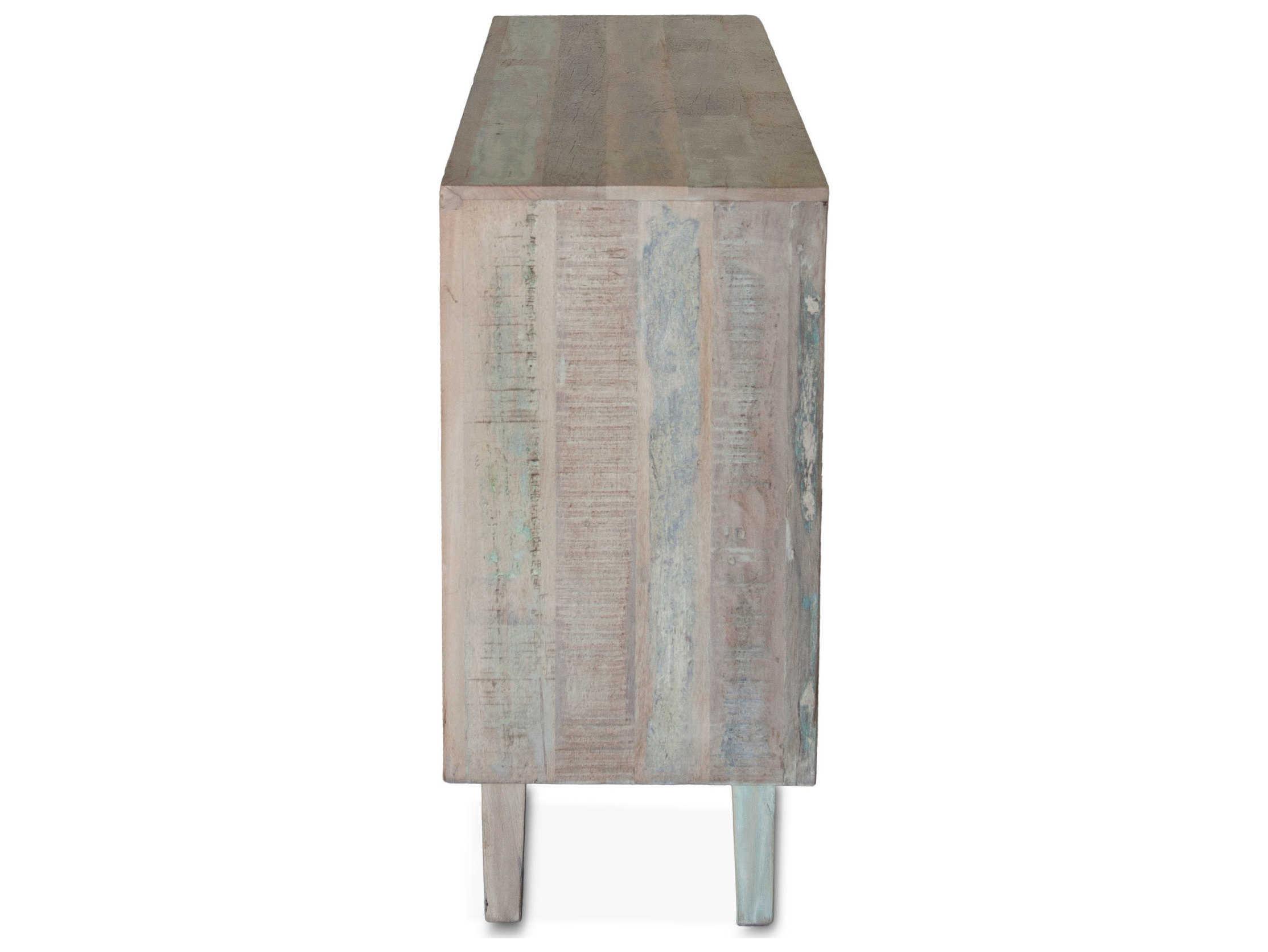 World Interiors Cordoba 61" Teak Wood Vintage Teal Sideboard