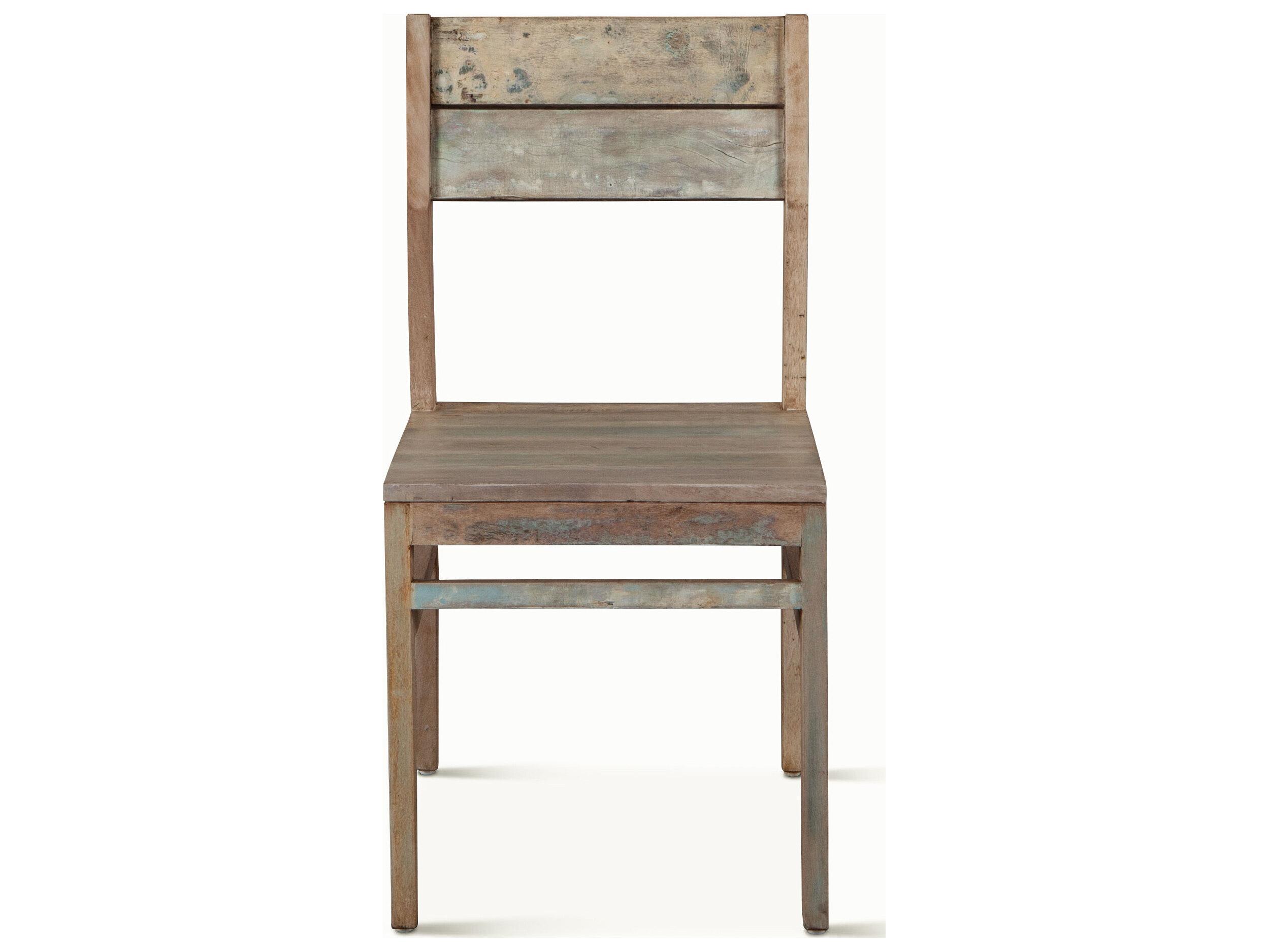 World Interiors Cordoba Teak Wood Beige Armless Dining Chair