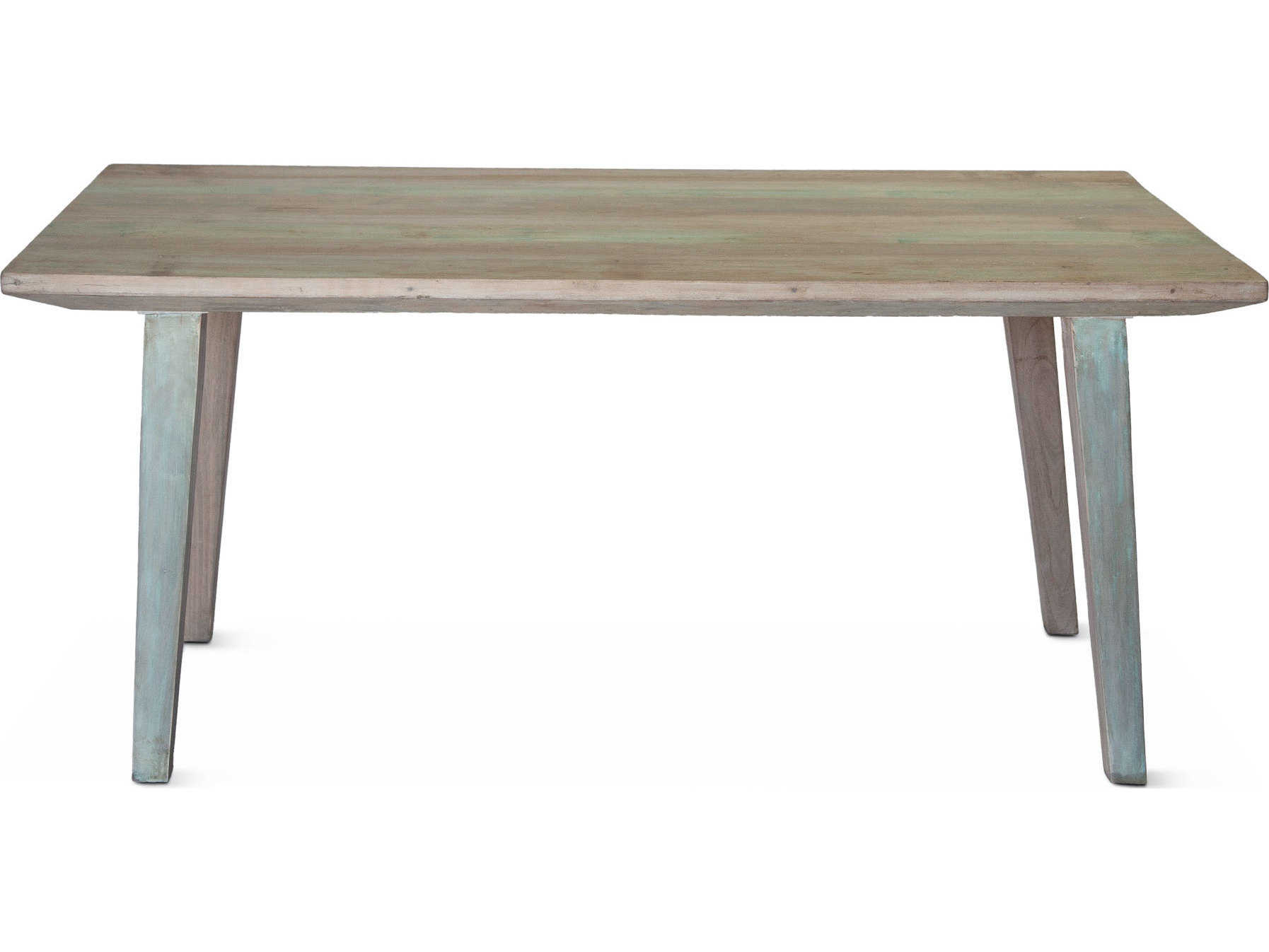 World Interiors Cordoba Rectangular Wood Vintage Teal Dining Table