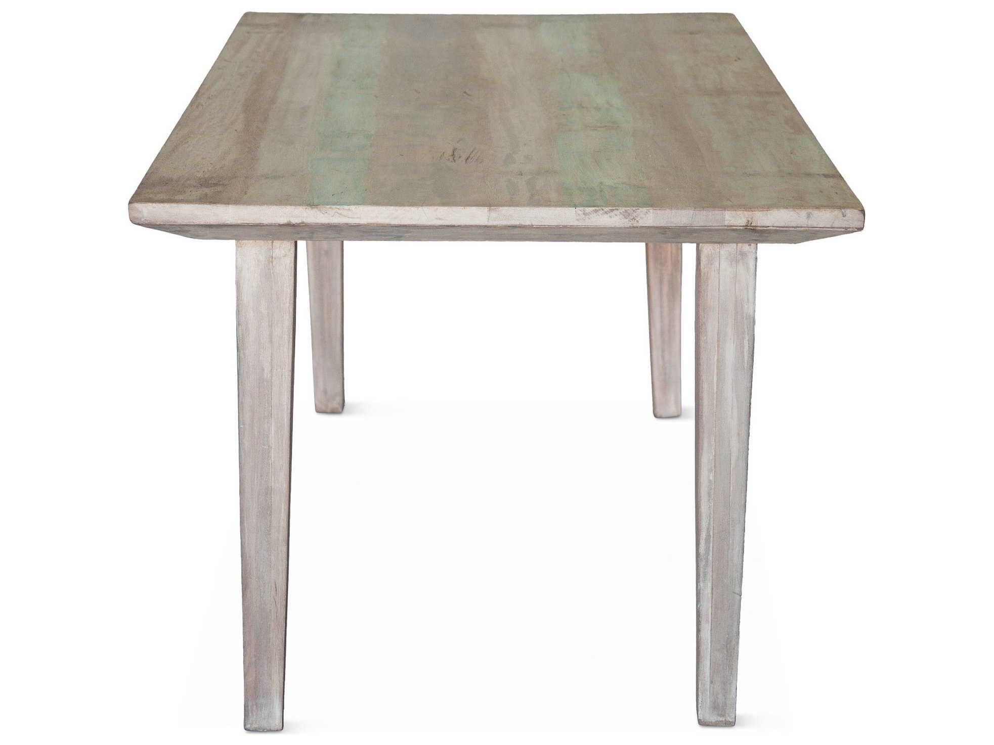 World Interiors Cordoba Rectangular Wood Vintage Teal Dining Table