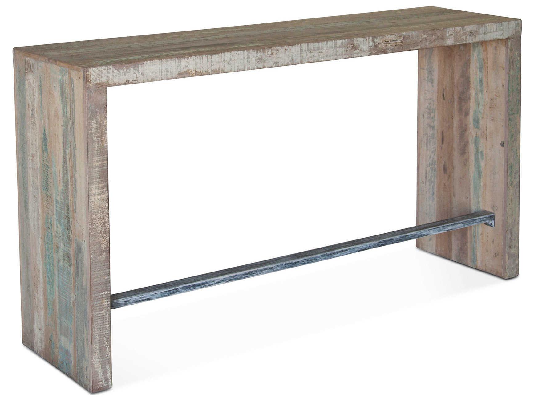 World Interiors Cordoba Teak Wood Counter Dining Room Set with 3 Stools