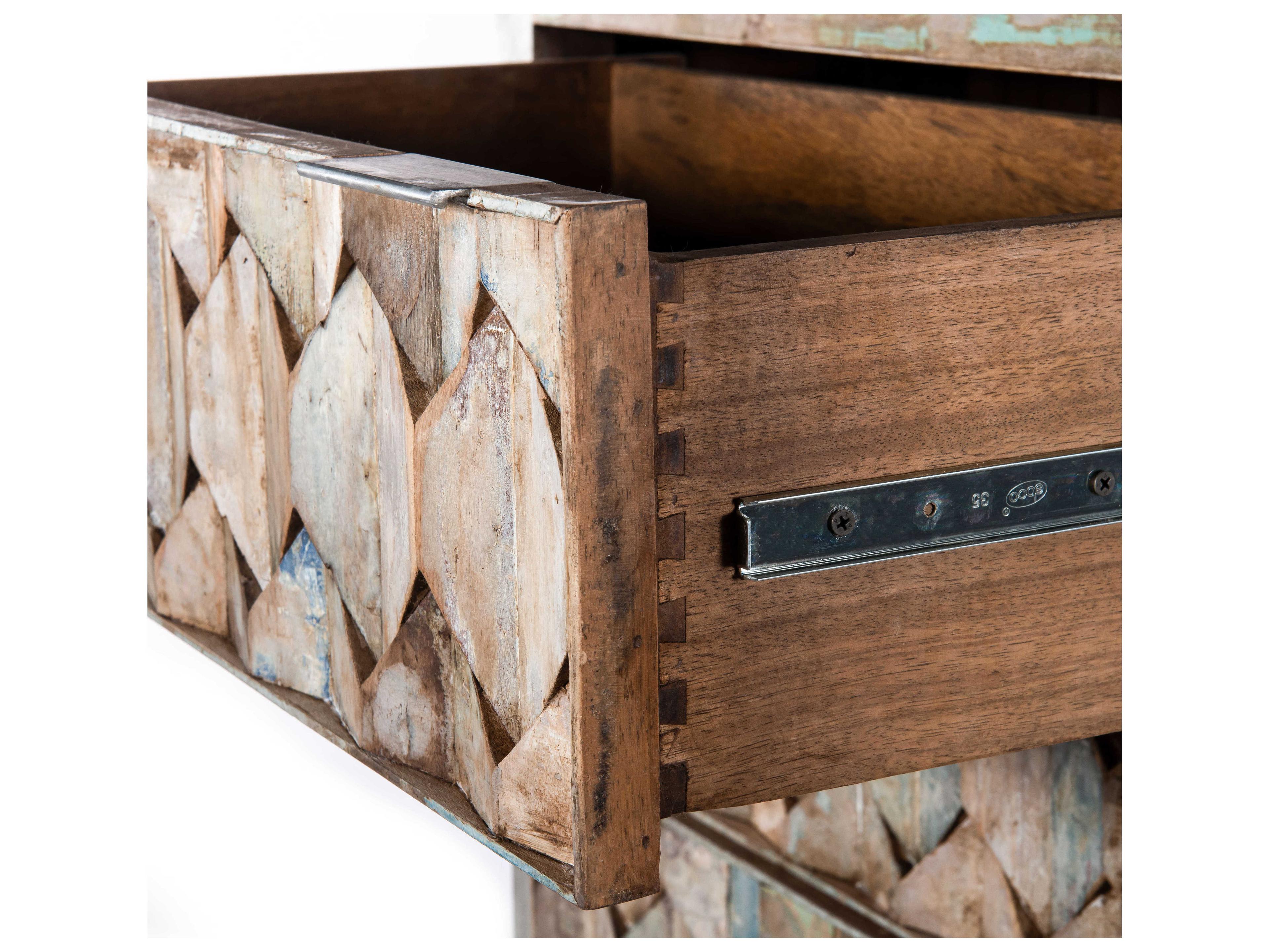 World Interiors Cordoba Vintage Teal Antique Nickel Blue Accent Chest