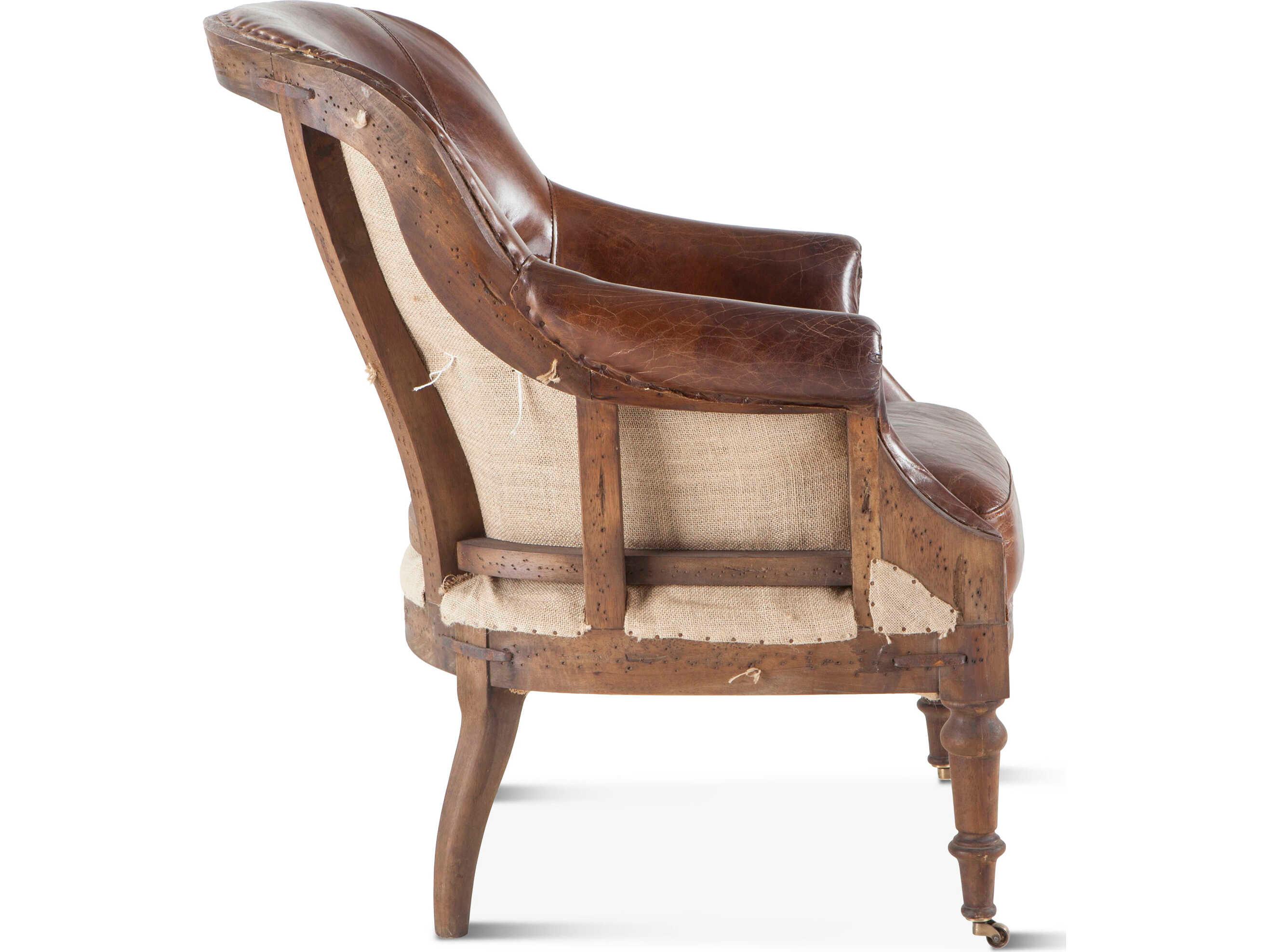 World Interiors Charles Brown Leather Accent Chair