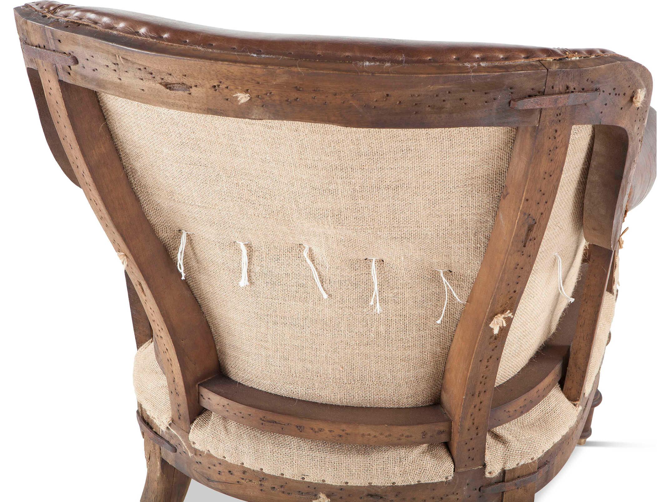 World Interiors Charles Brown Leather Accent Chair