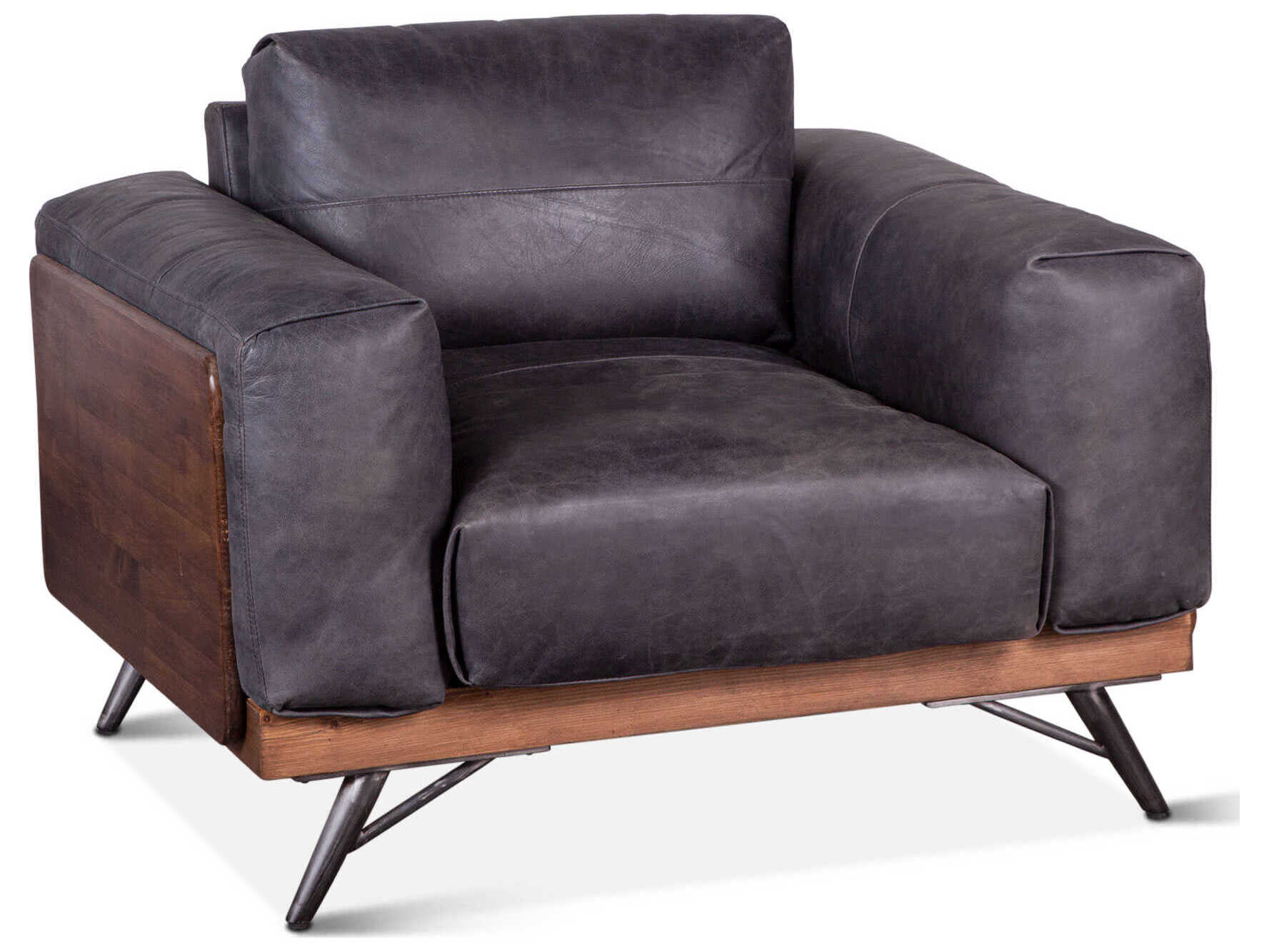 World Interiors Chiavari Black Leather Club Chair