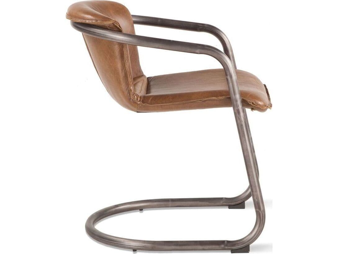 World Interiors Chiavari Brown Leather Arm Dining Chair