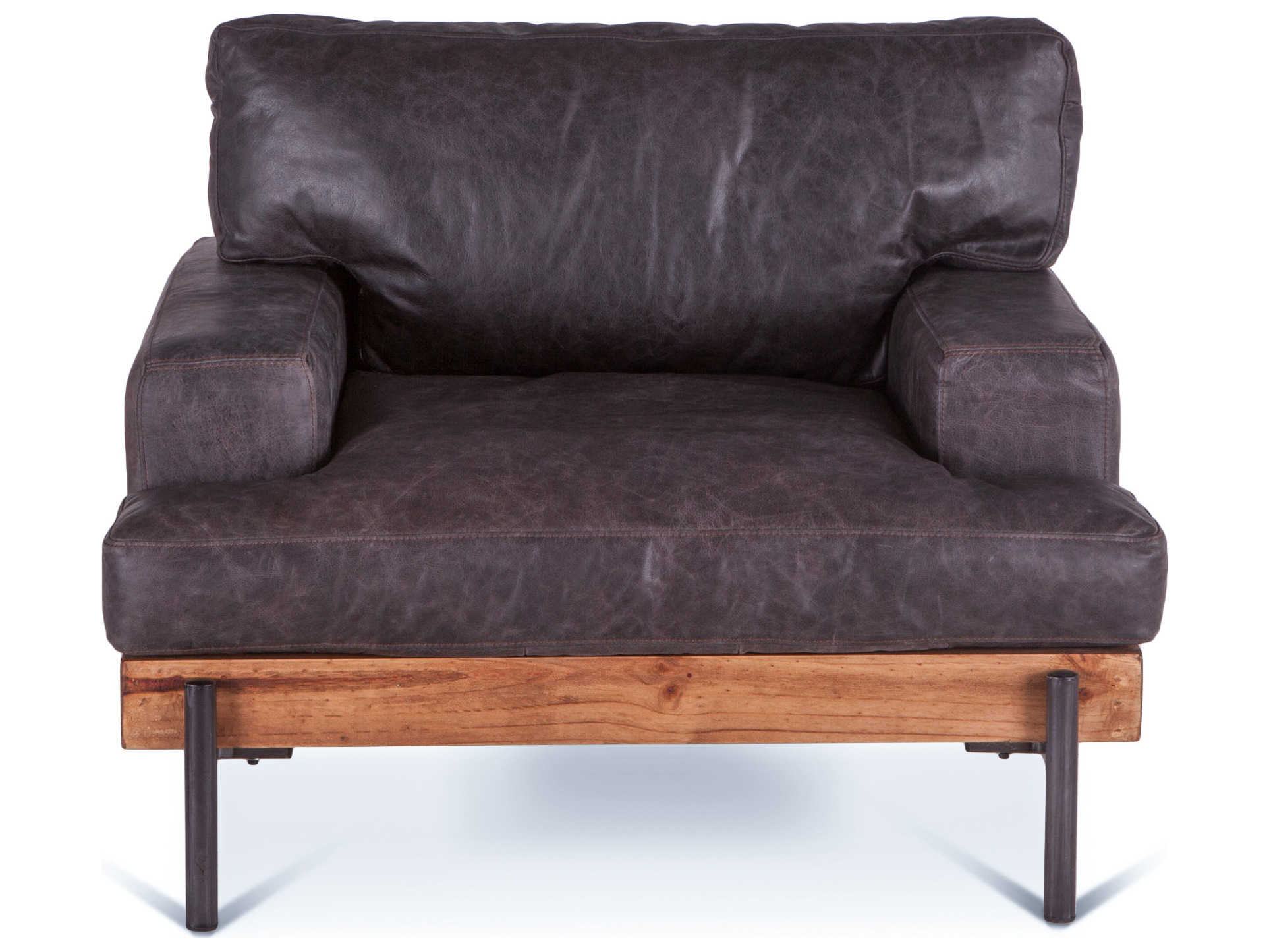 World Interiors Chiavari Brown Leather Accent Chair