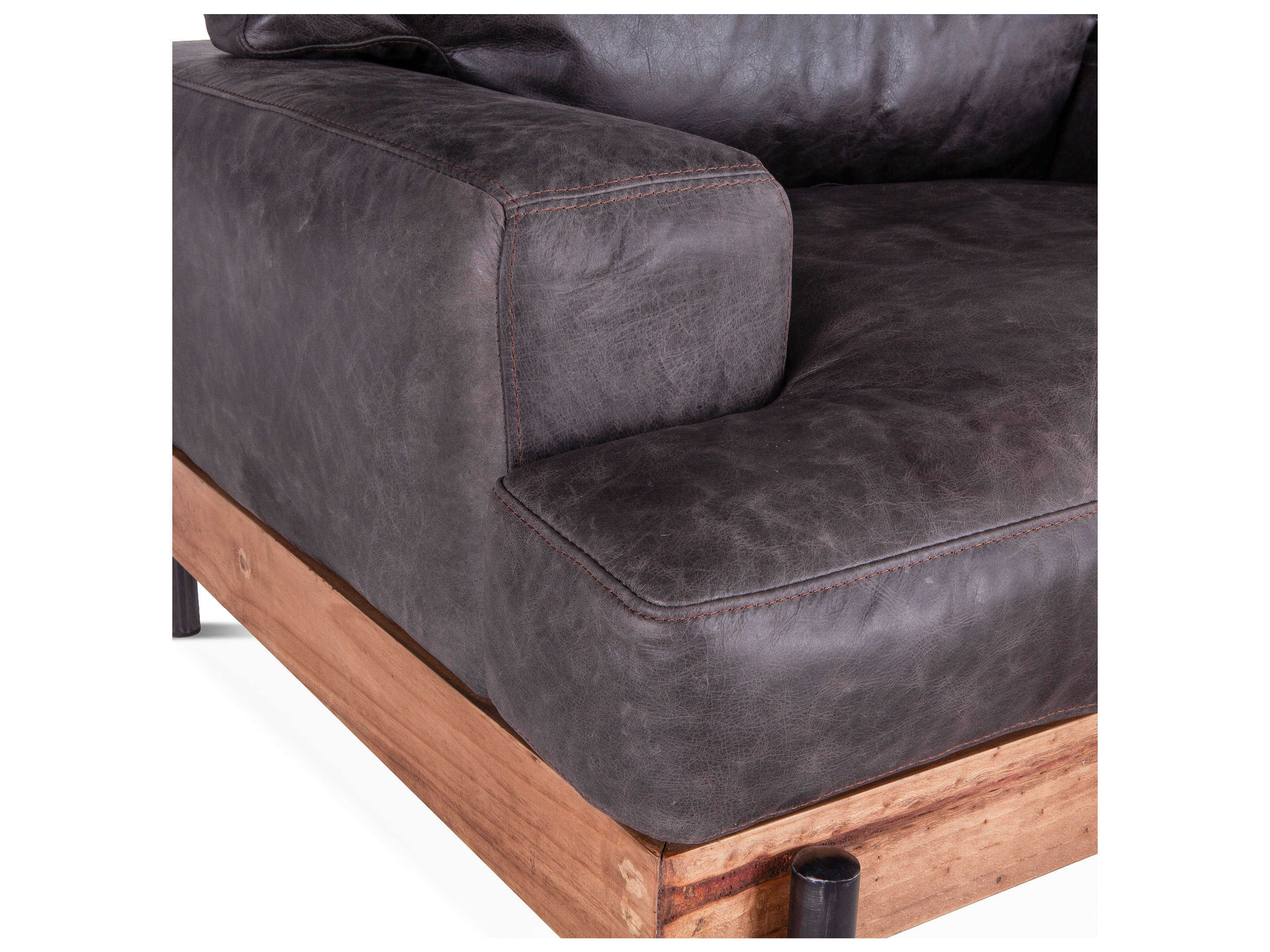 World Interiors Chiavari Brown Leather Accent Chair