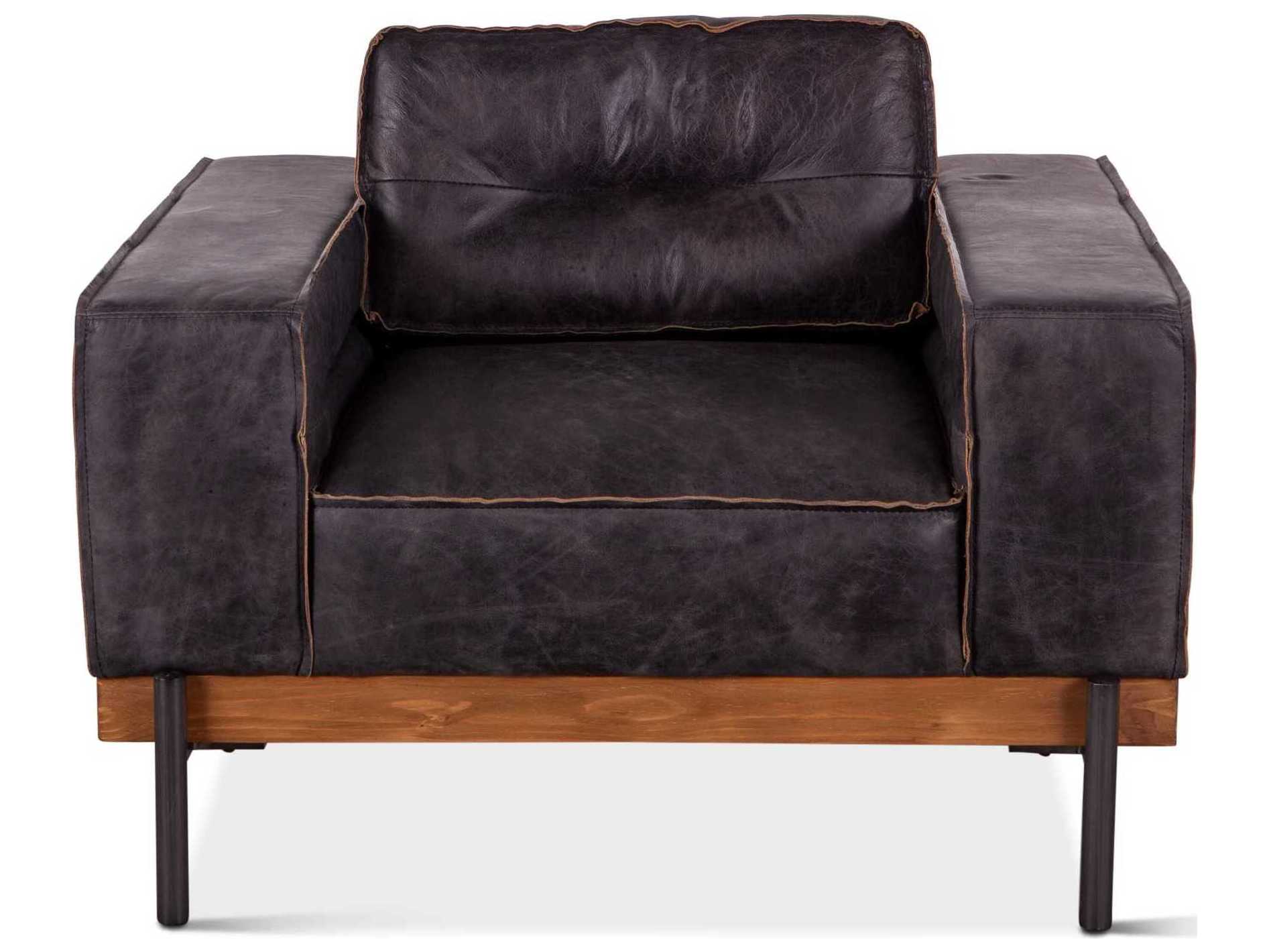 World Interiors Chiavari Black Leather Accent Chair