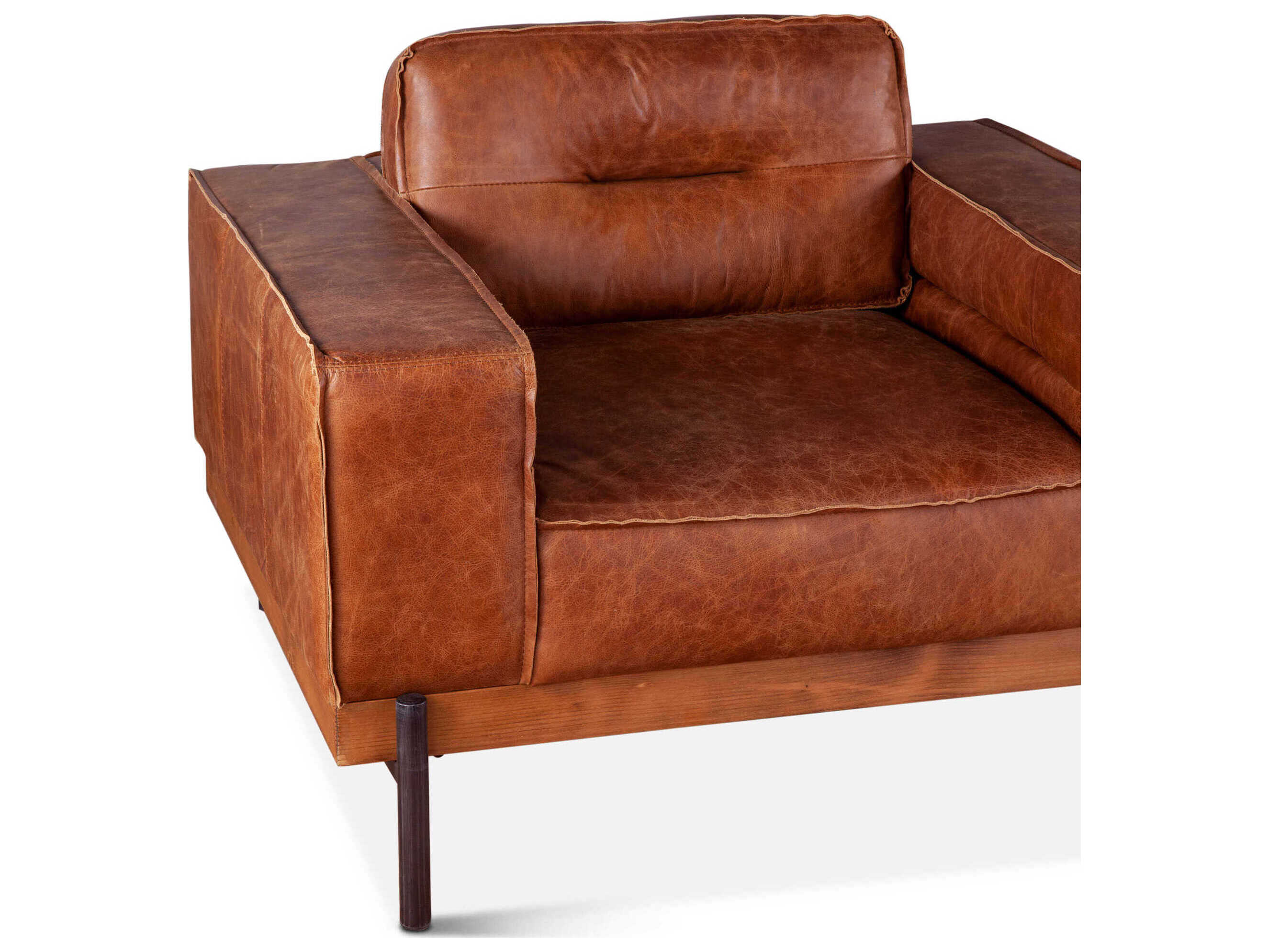 World Interiors Chiavari Brown Leather Accent Chair