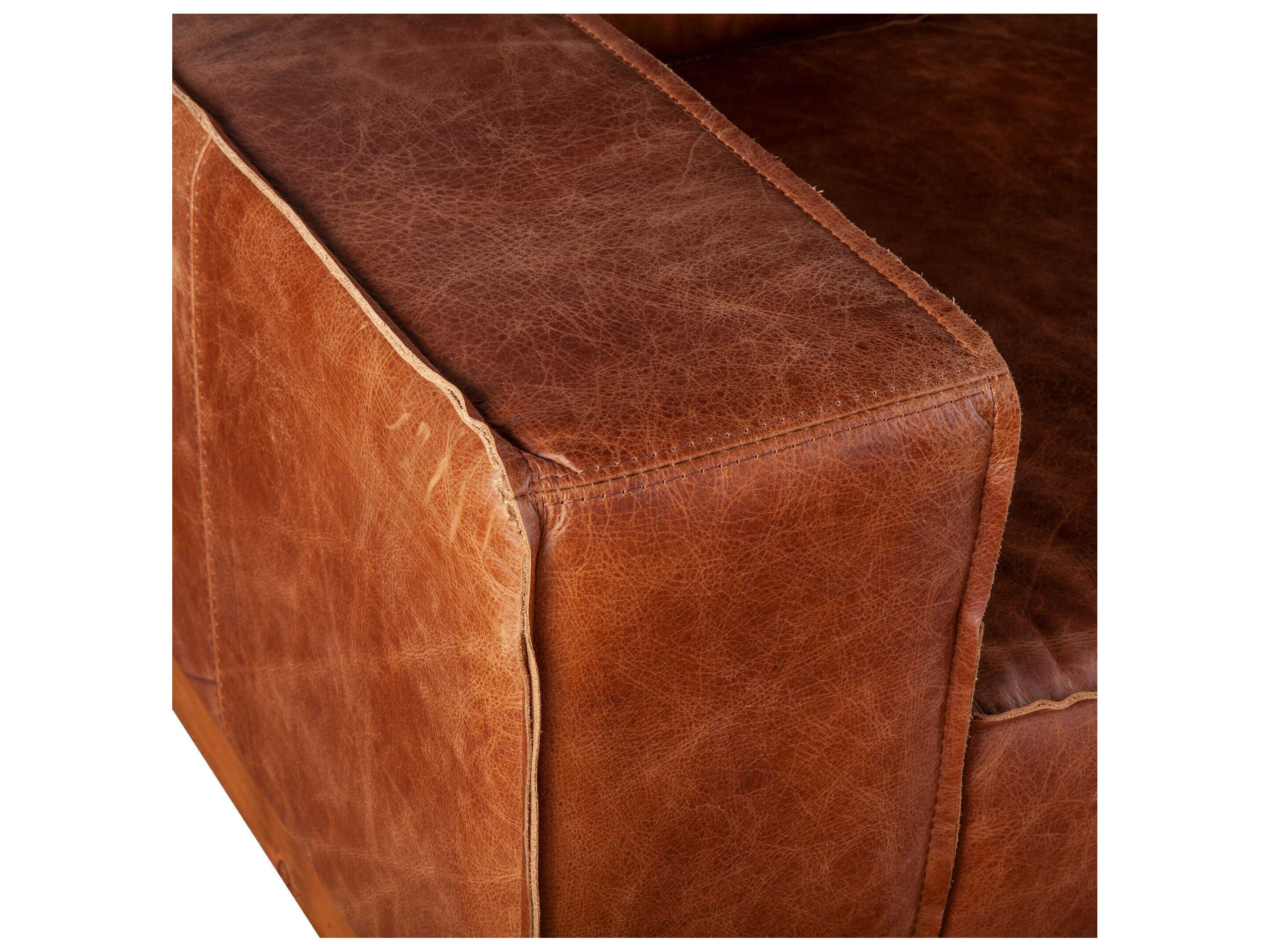 World Interiors Chiavari Brown Leather Accent Chair