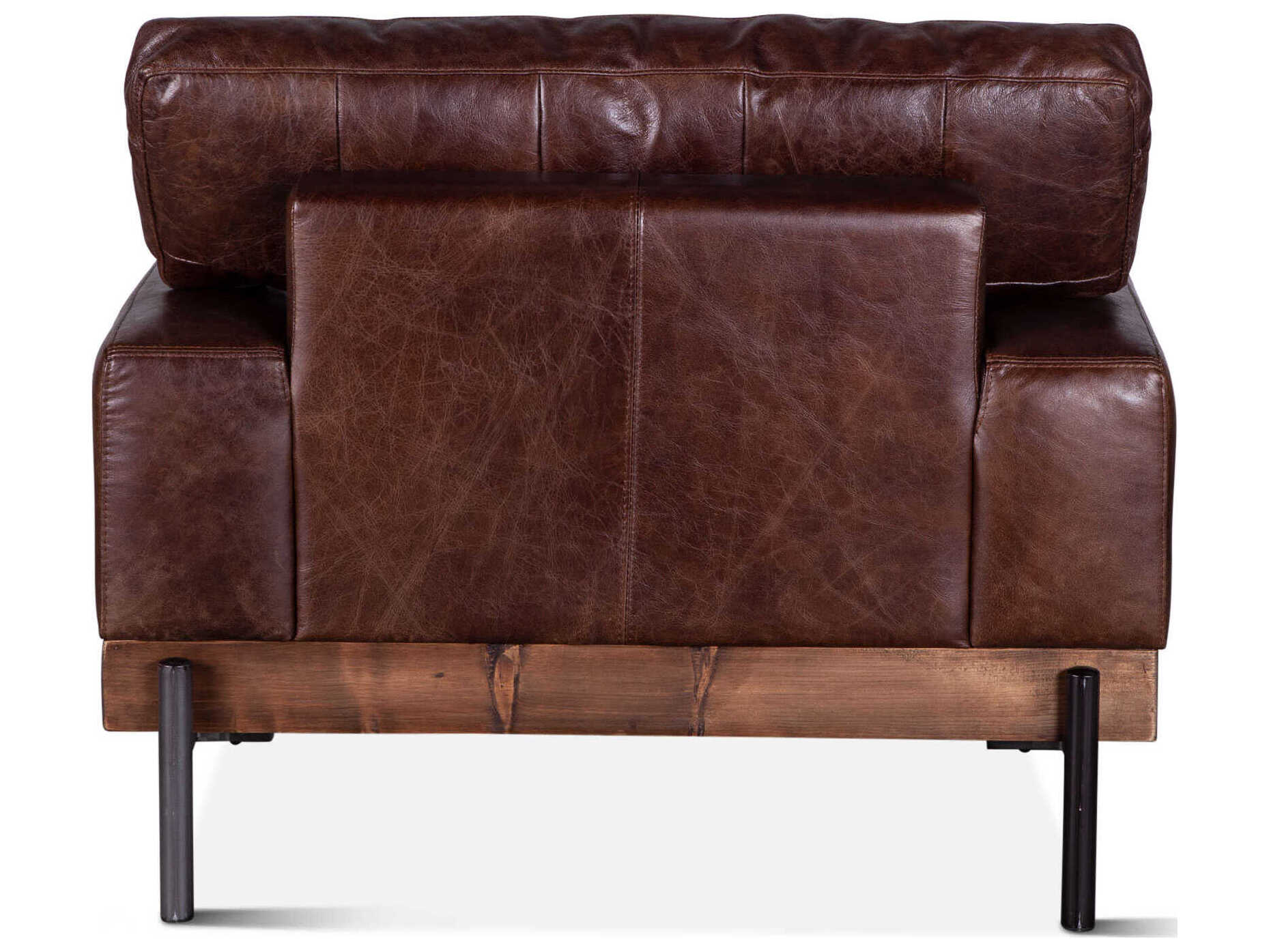 World Interiors Chiavari Brown Leather Accent Chair