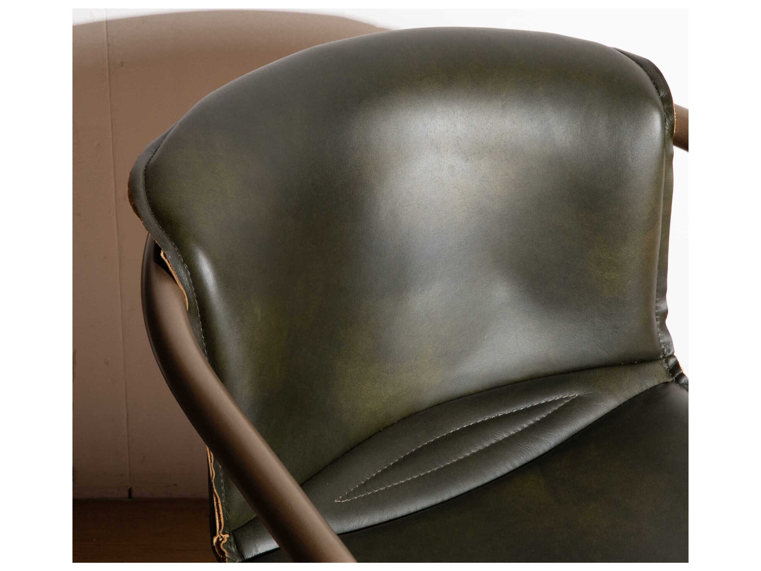 World Interiors Chiavari Antique Gold Leather Bar Stool