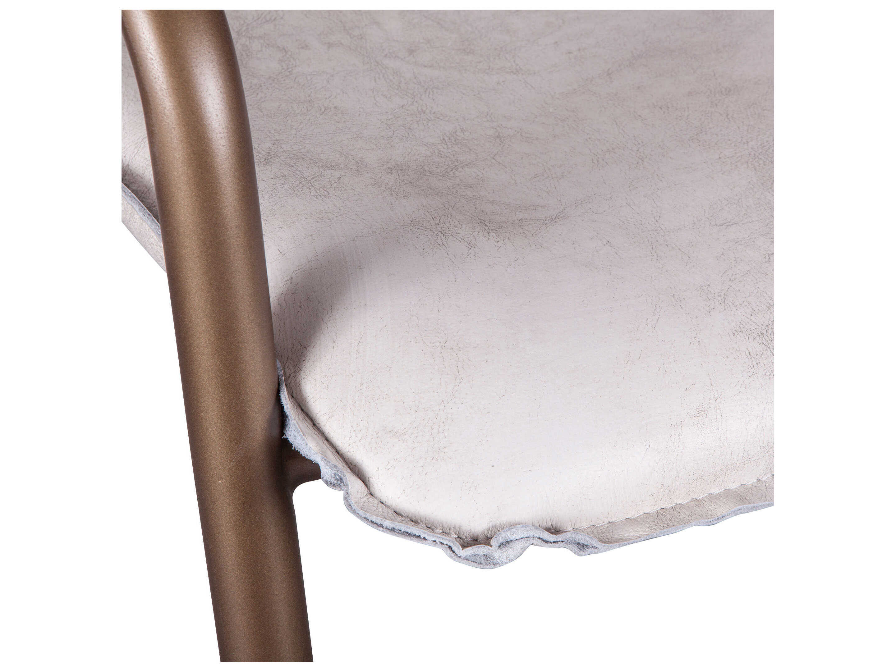 World Interiors Chiavari Leather Vintage White And Bronze Bar Stool