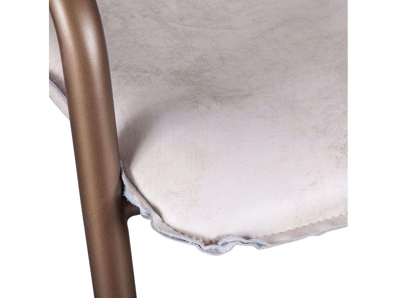 World Interiors Chiavari Vintage White And Bronze Leather Bar Stool