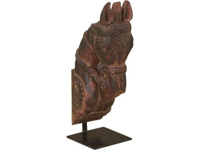 World Interiors Curio Wooden Horse Head Brown Sculpture