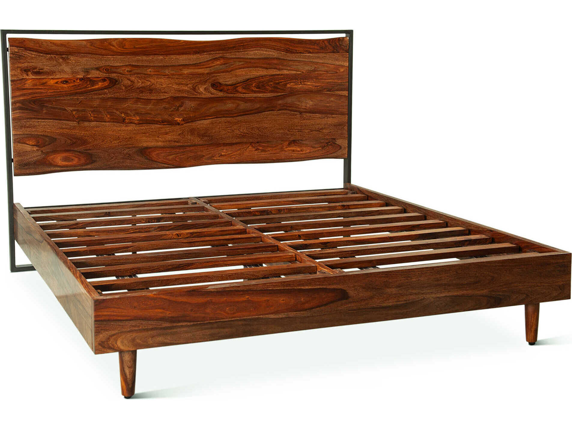 World Interiors Elliston Brown Wood King Platform Bed
