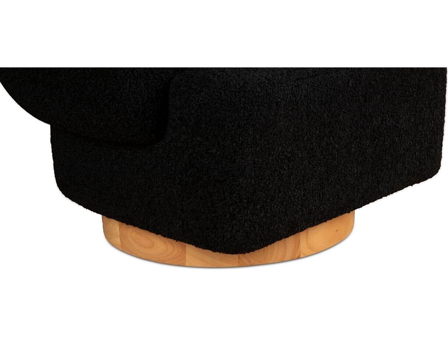 World Interiors Florence Swivel Black Accent Chair