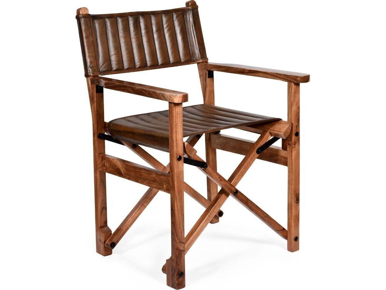 World Interiors Galway Brown Leather Arm Dining Chair