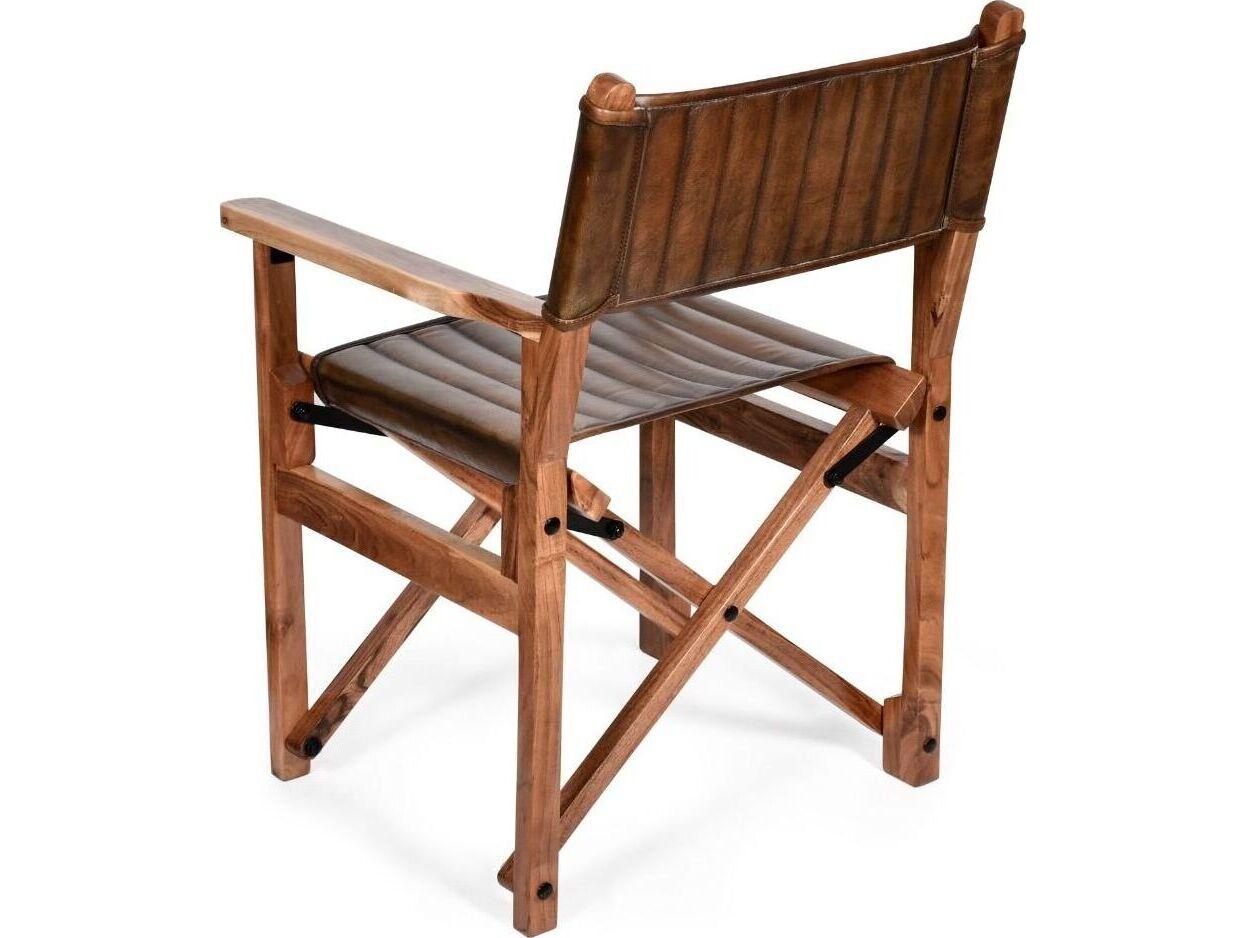 World Interiors Galway Brown Leather Arm Dining Chair