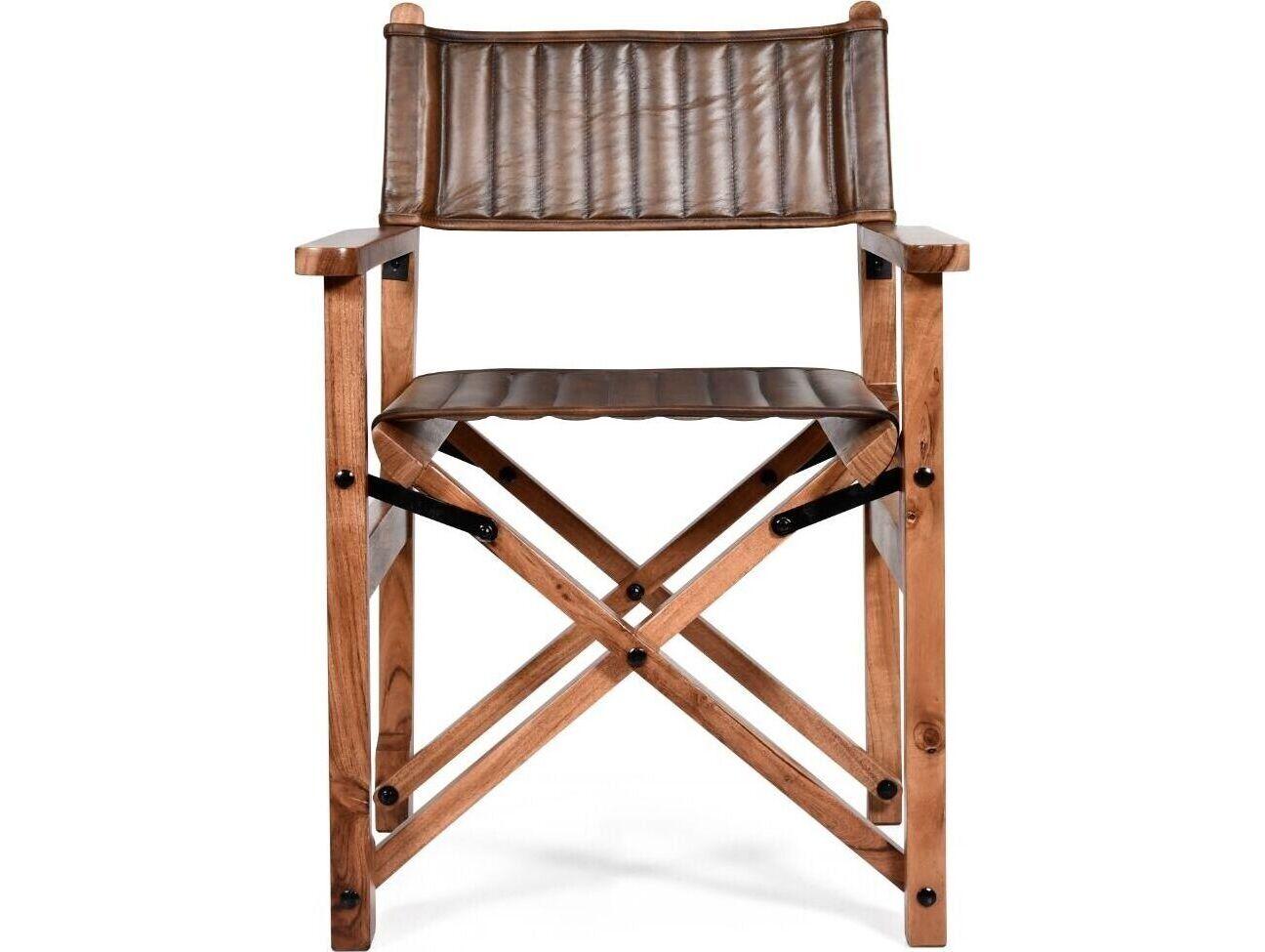 World Interiors Galway Brown Leather Arm Dining Chair