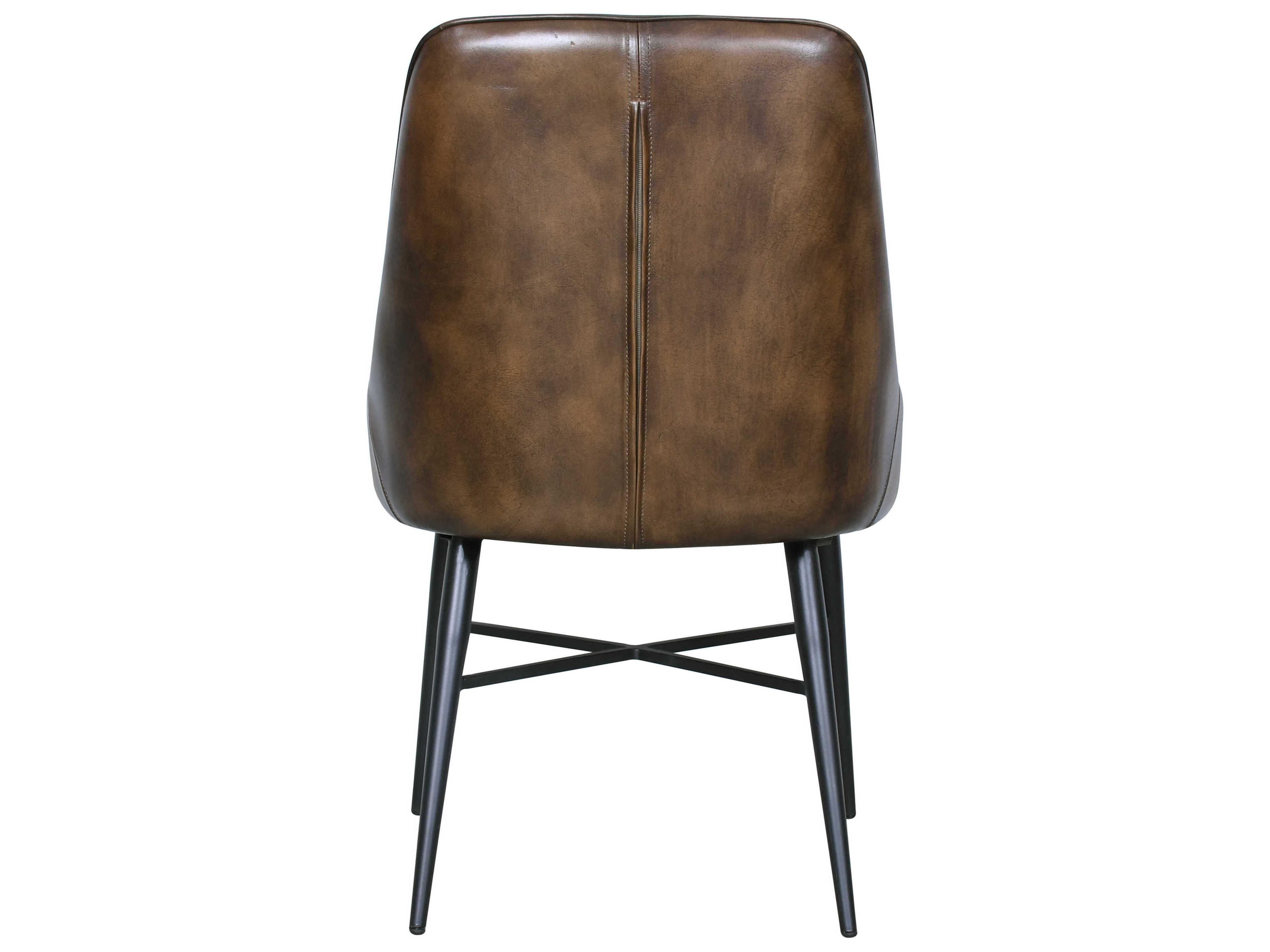 World Interiors Galway Black Leather Armless Dining Chair
