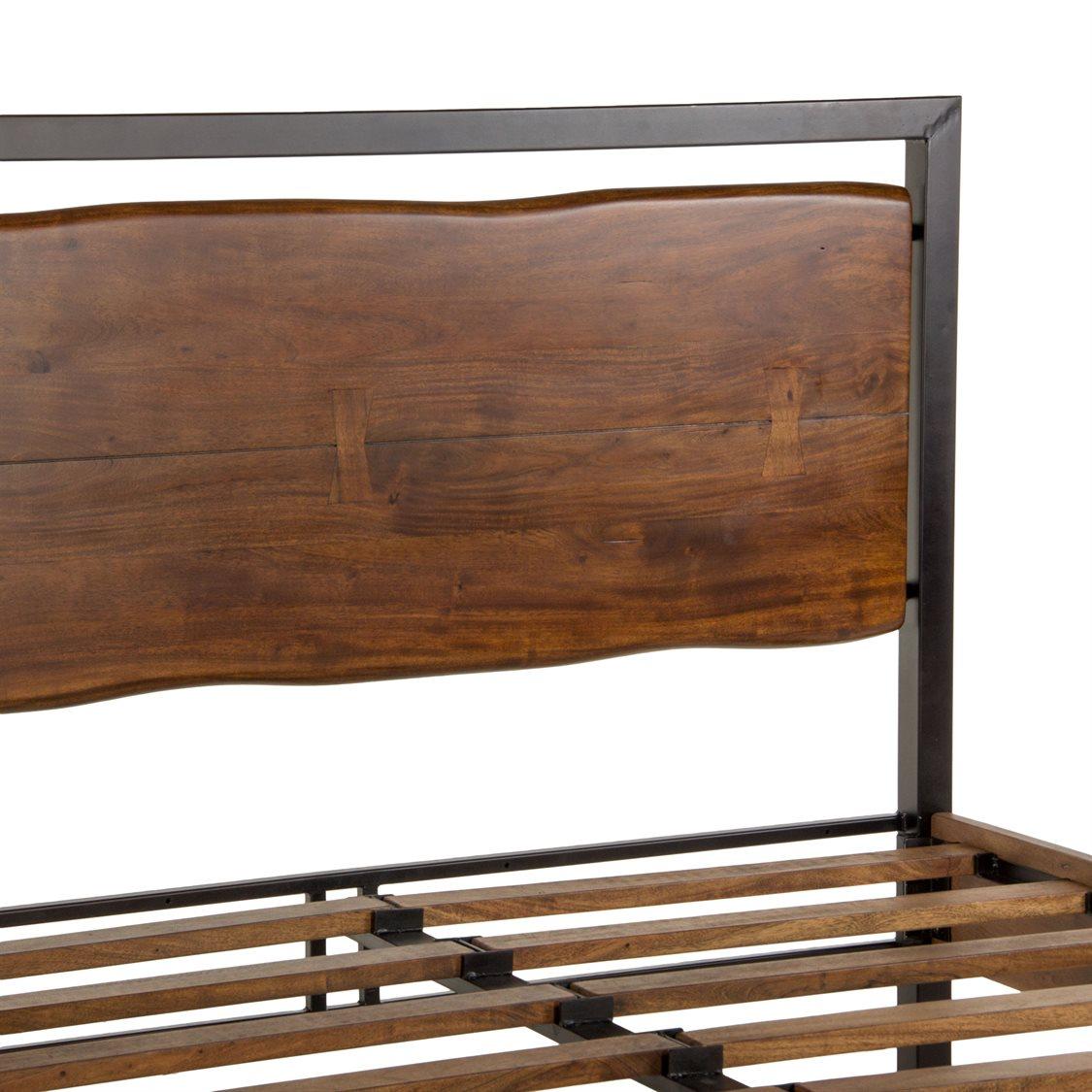 World Interiors Glenwood Walnut Black Acacia Wood King Panel Bed