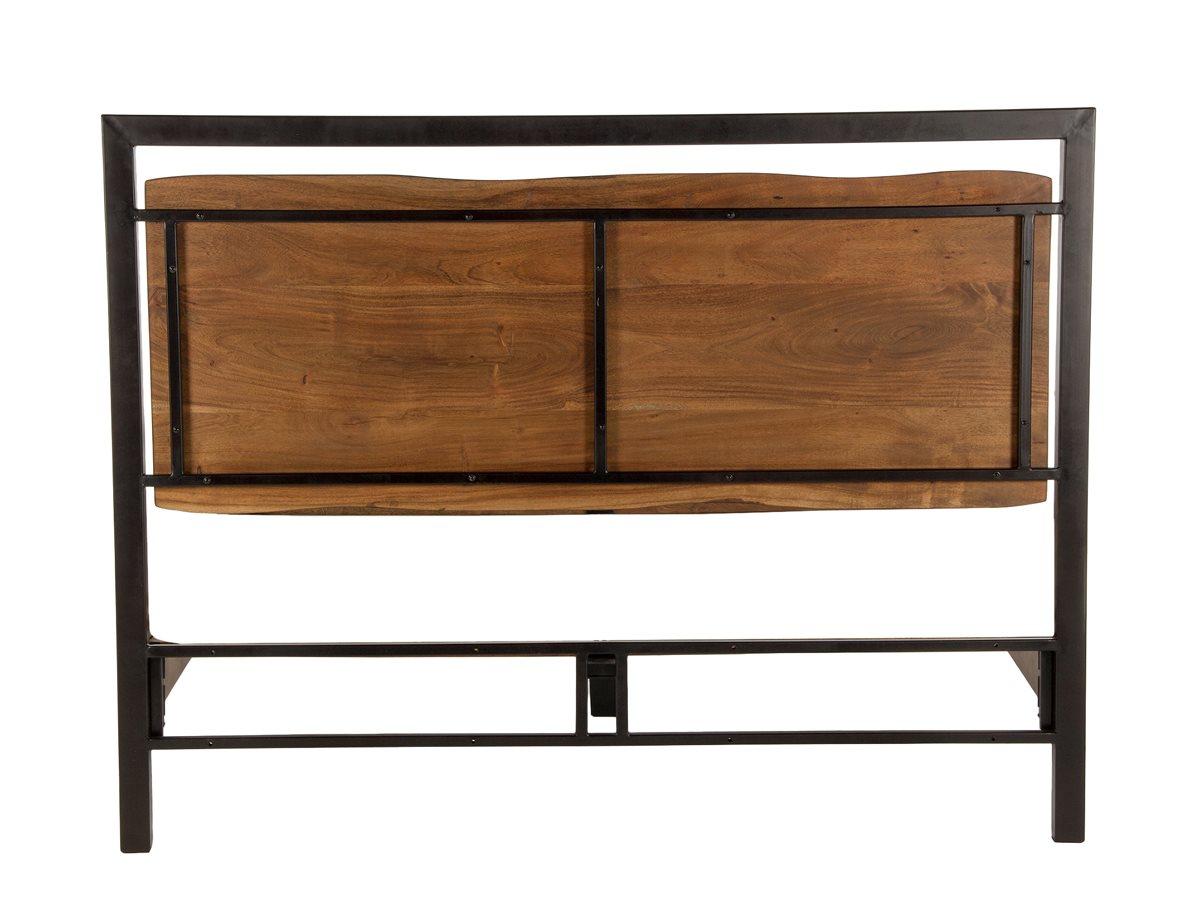 World Interiors Glenwood Walnut Black Acacia Wood Queen Panel Bed