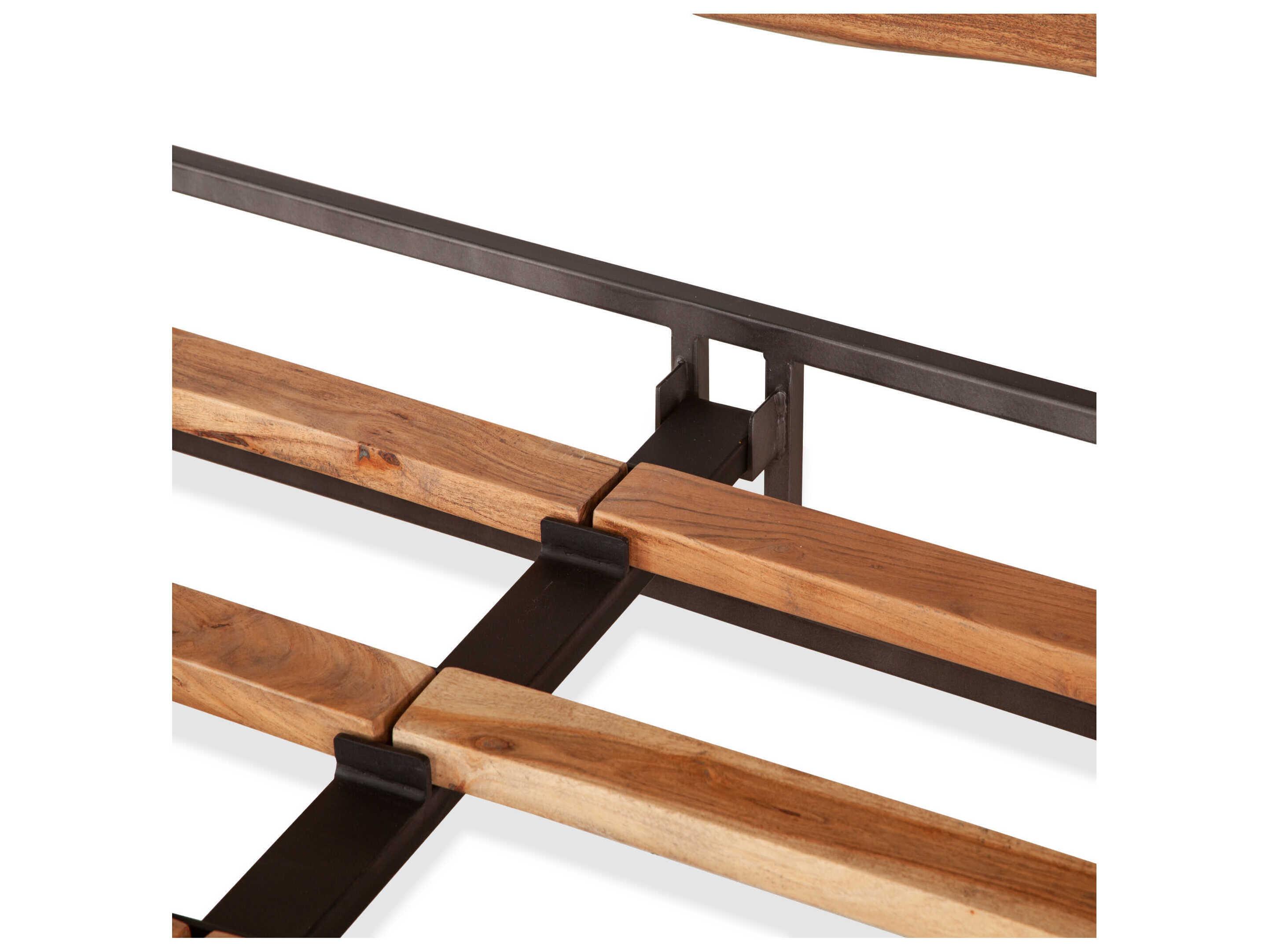 World Interiors Glenwood Smoked Acacia Brown Wood Queen Panel Bed