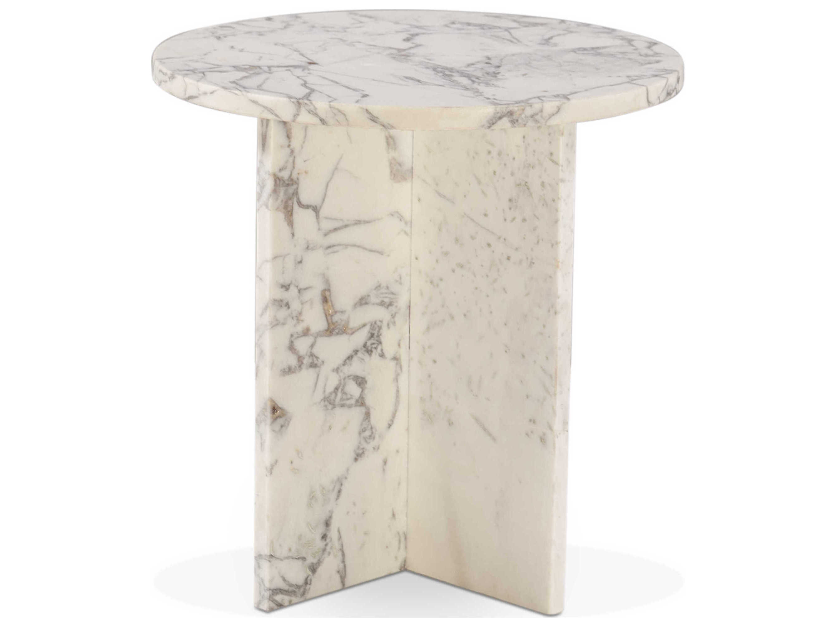 World Interiors Giza Round Marble End Table