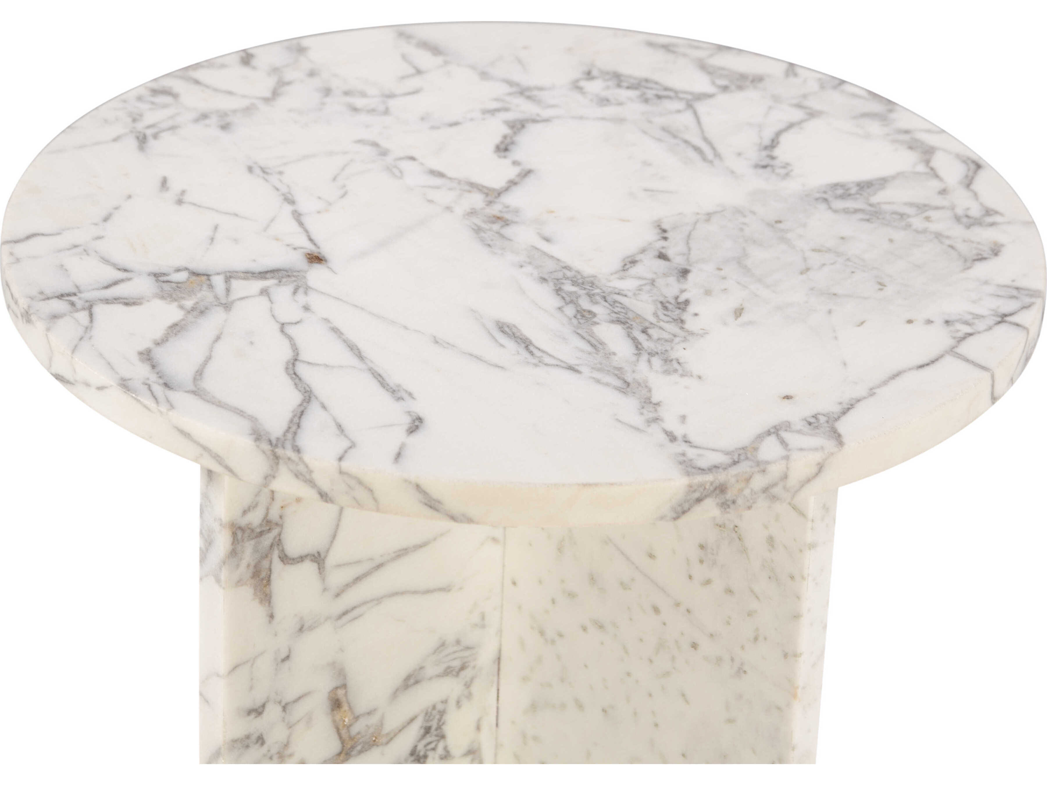 World Interiors Giza Round Marble End Table