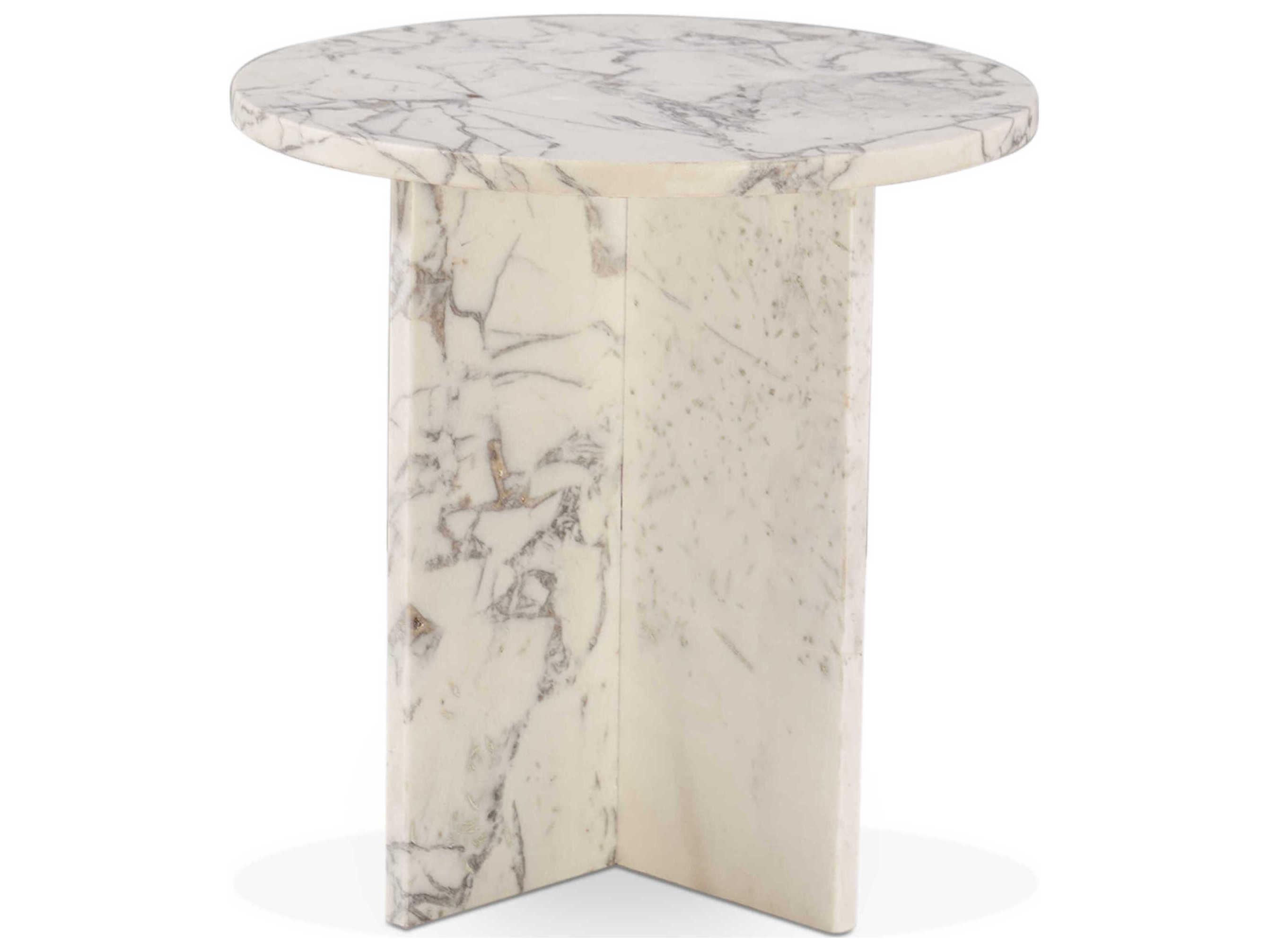 World Interiors Giza Round Marble End Table