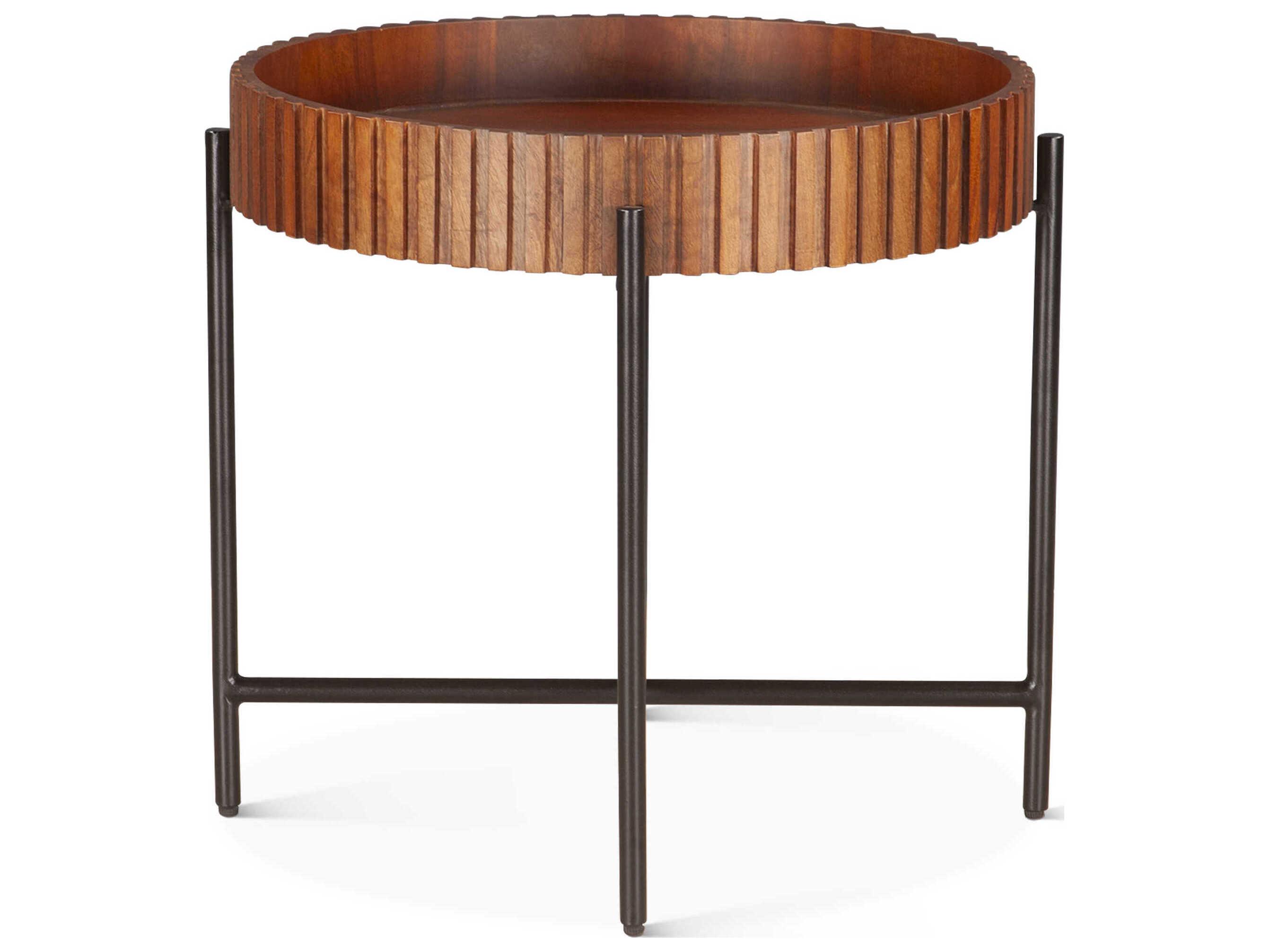 World Interiors Halden Round Wood End Table