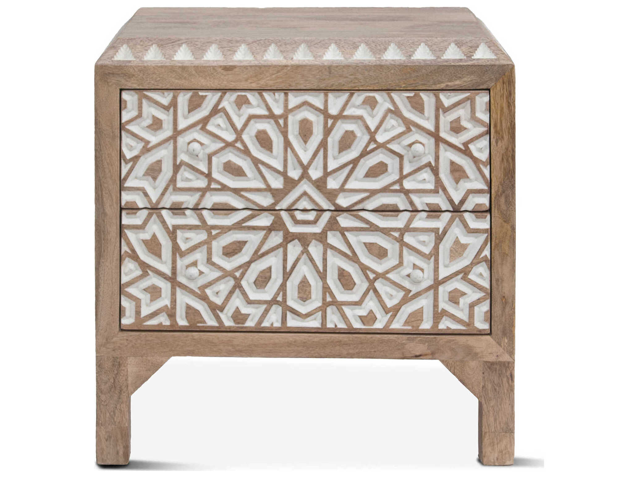 World Interiors Haveli 2-Drawers Mango Wood Nightstand
