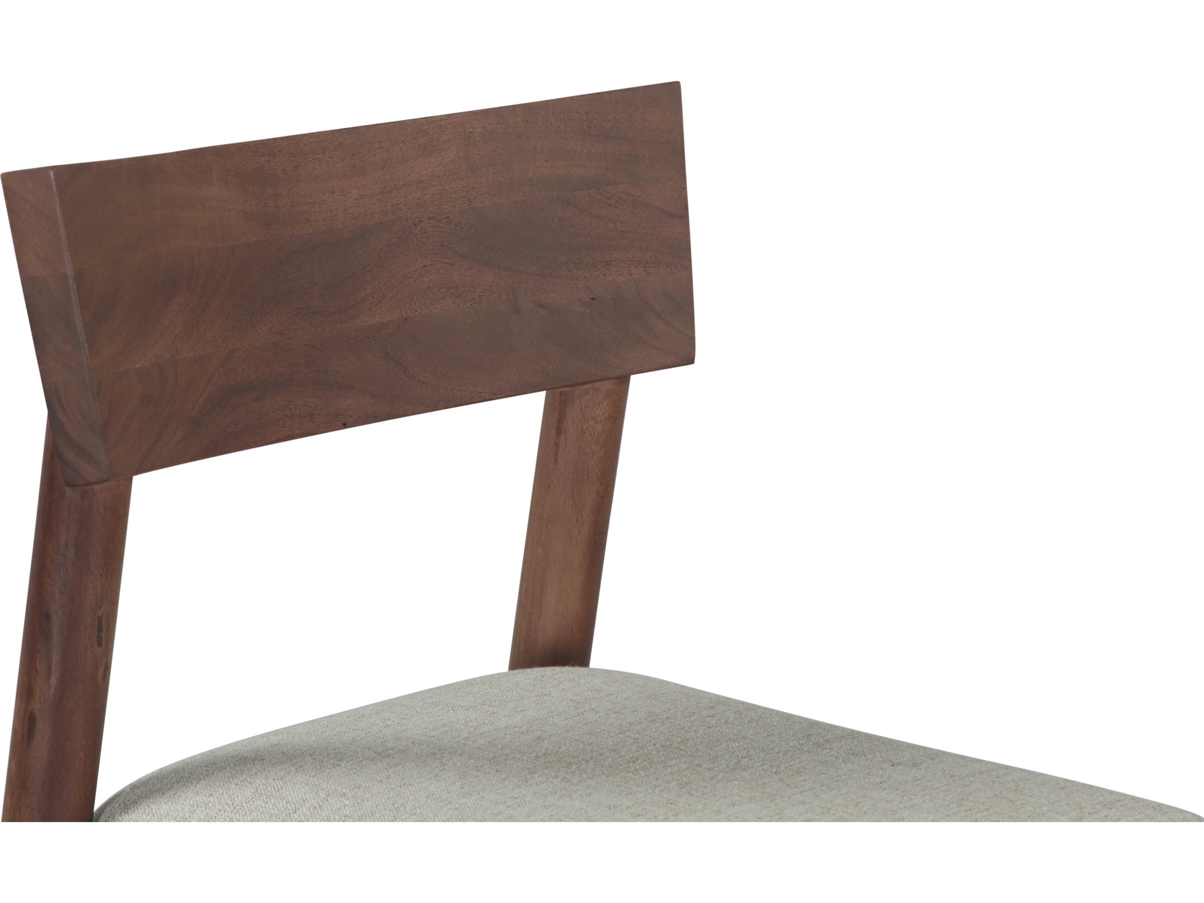 World Interiors Hampton Walnut Upholstered Acacia Wood Counter Stool