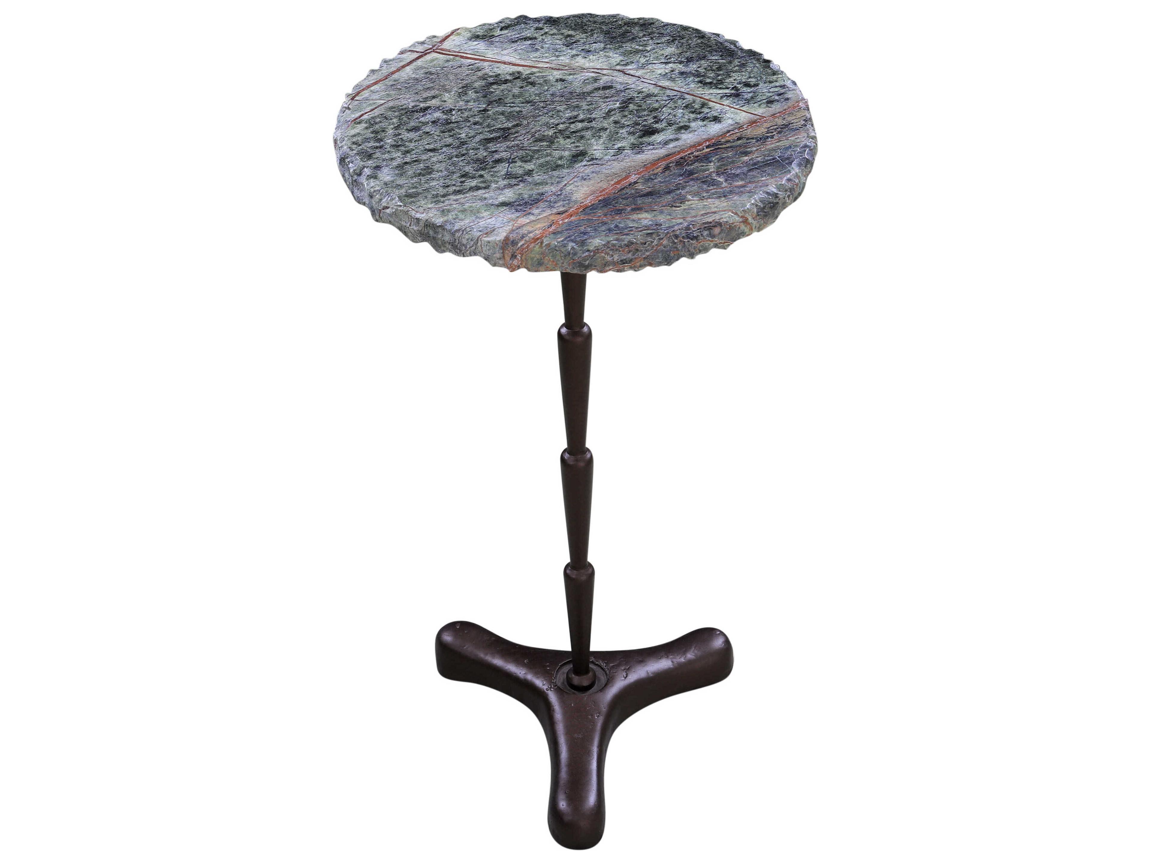 World Interiors Harbor Round Marble End Table