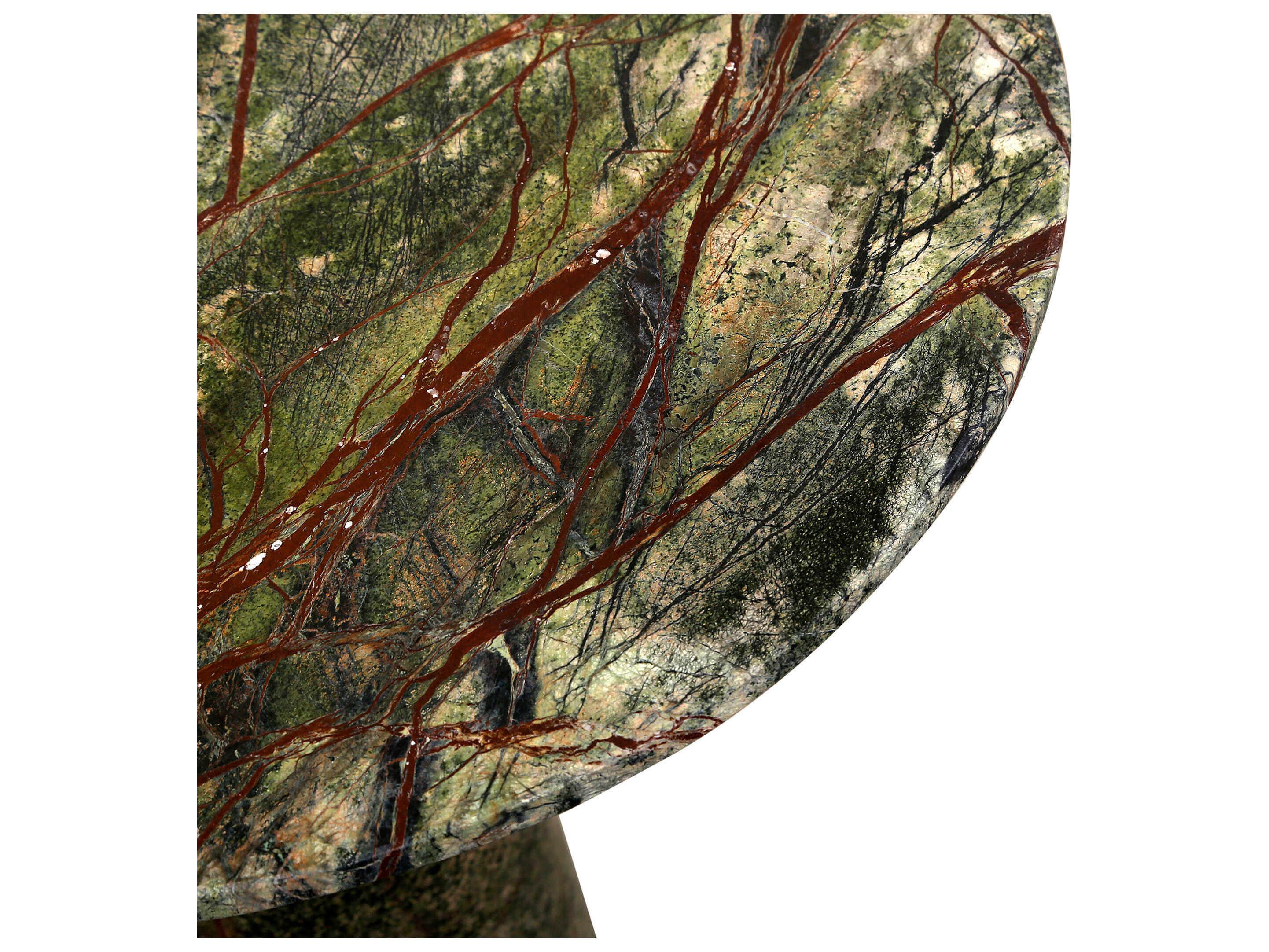 World Interiors Harbor Round Marble End Table