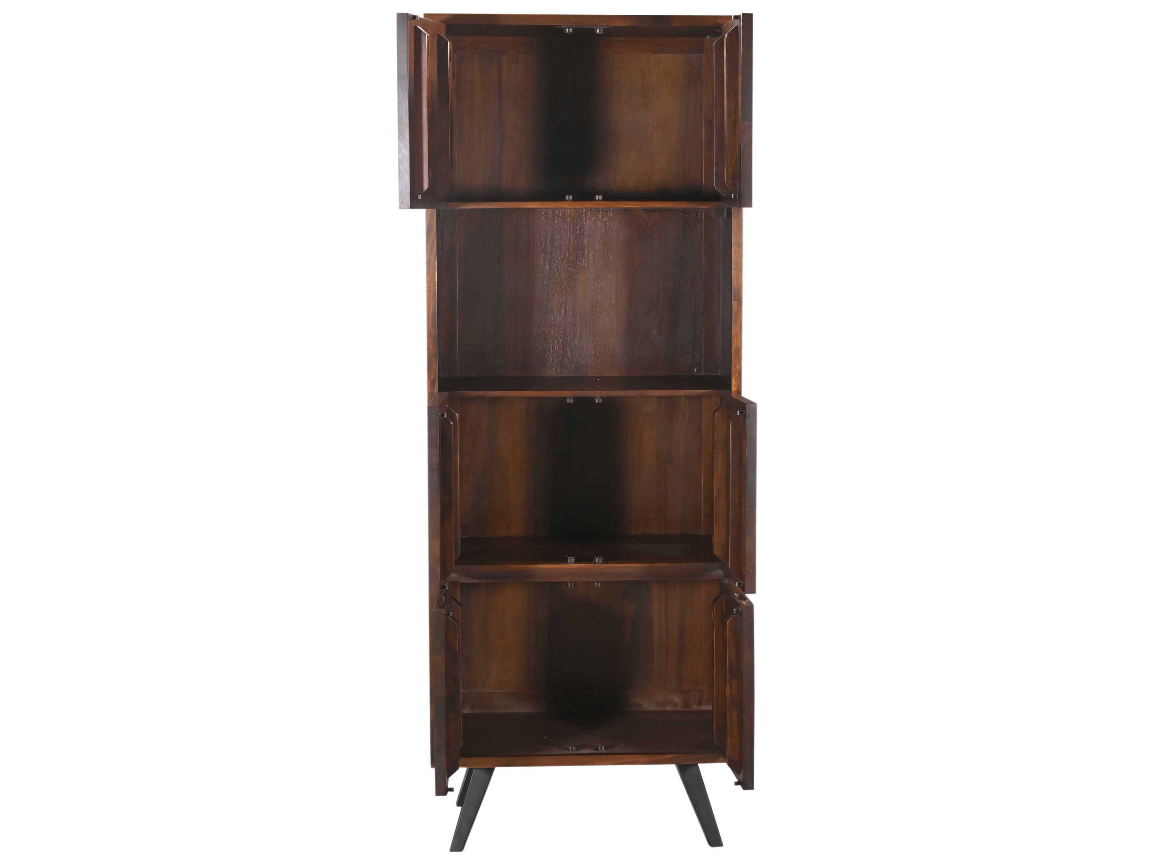 World Interiors Knoxville Brown Acacia Wood Walnut Bar Cabinet