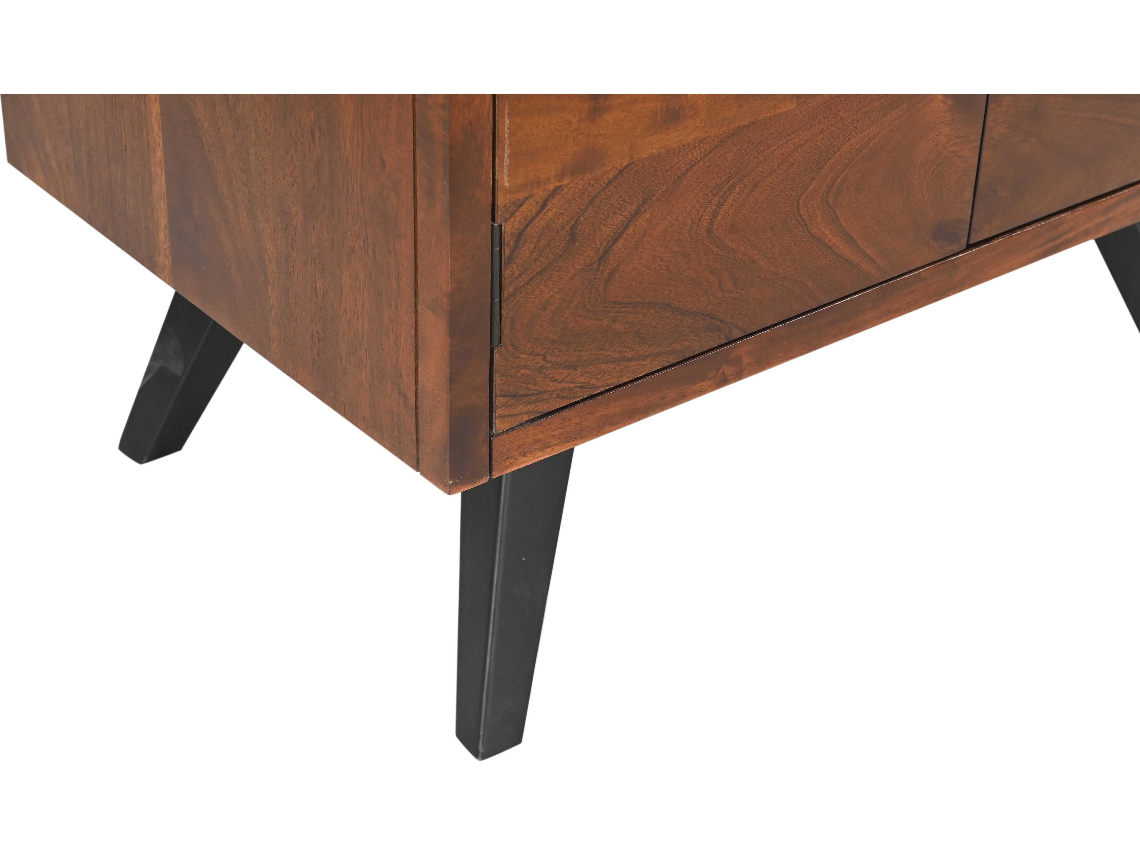 World Interiors Knoxville Brown Acacia Wood Walnut Bar Cabinet