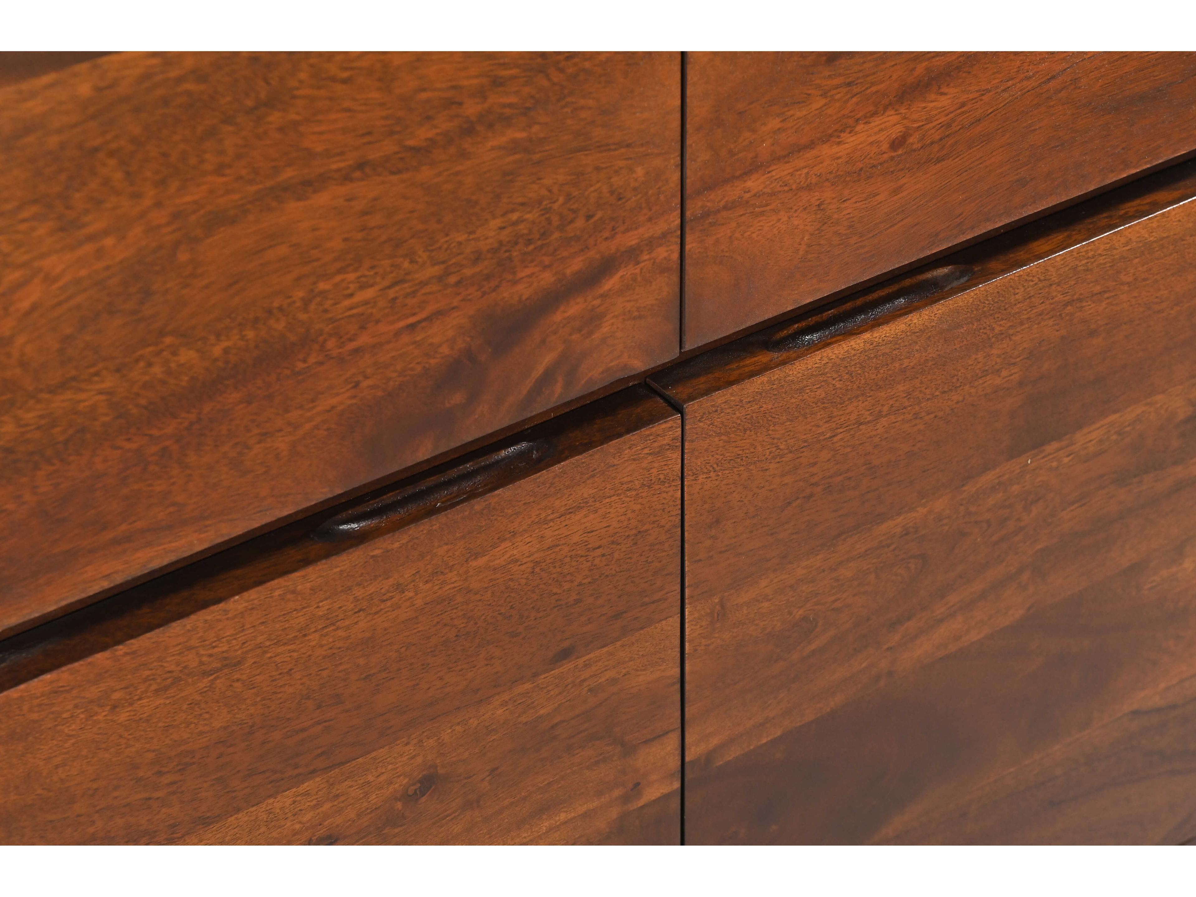 World Interiors Knoxville Brown Acacia Wood Walnut Bar Cabinet