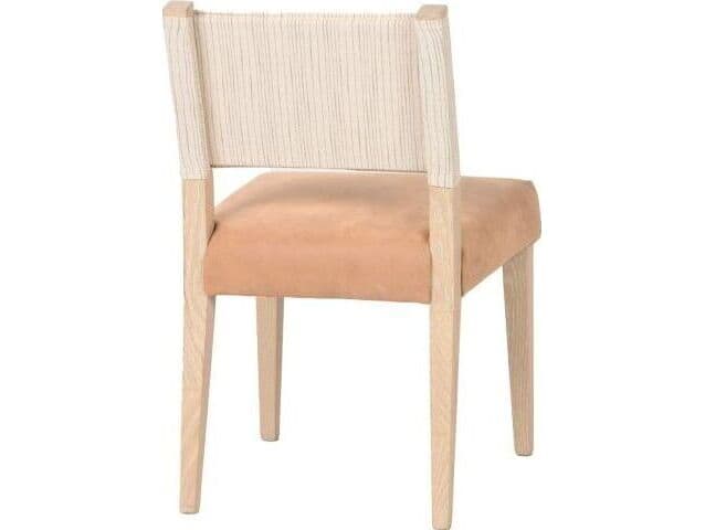 World Interiors Lila Solid Wood Natural Leather Armless Dining Chair