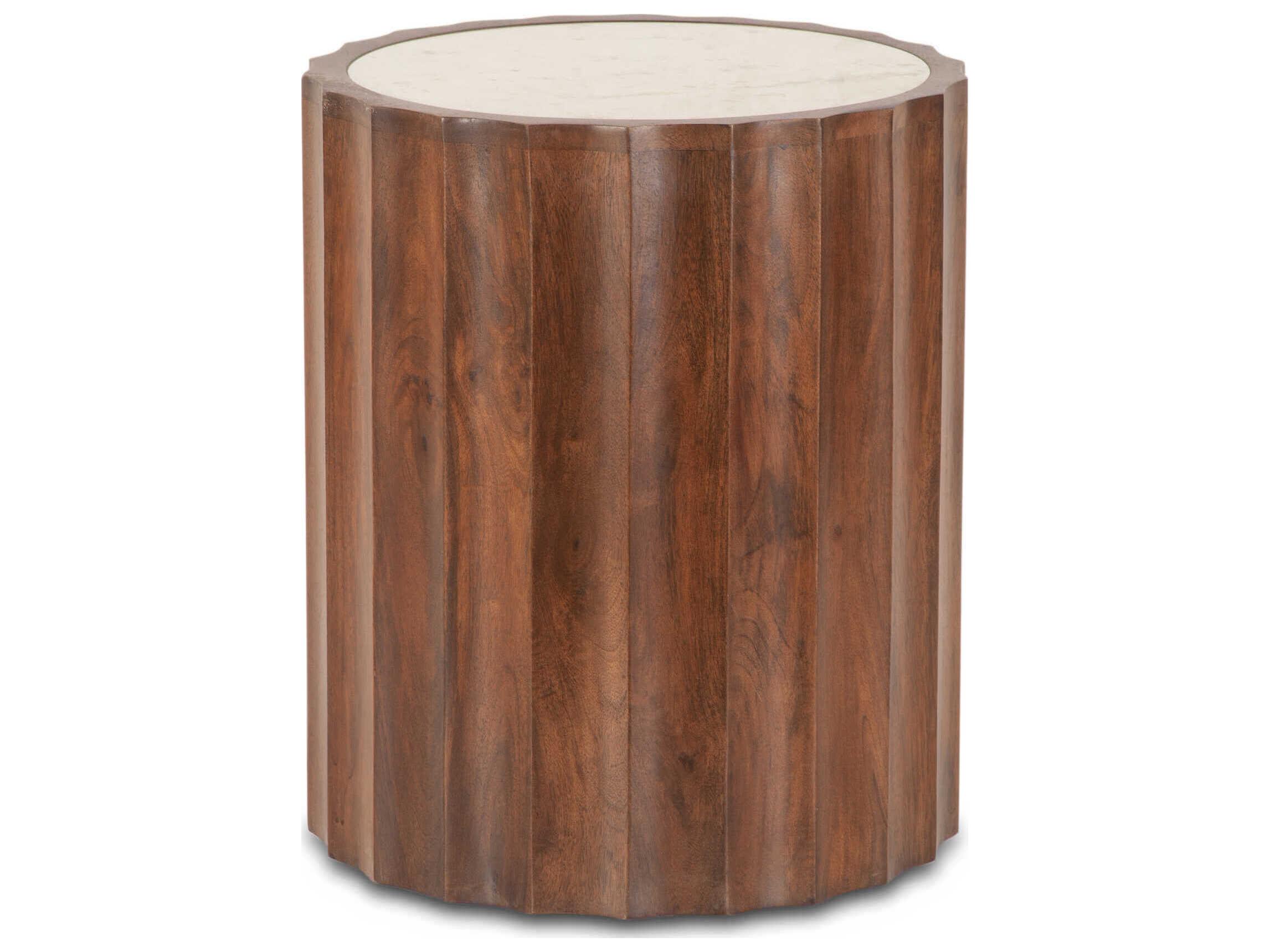 World Interiors Lisbon Round Marble End Table