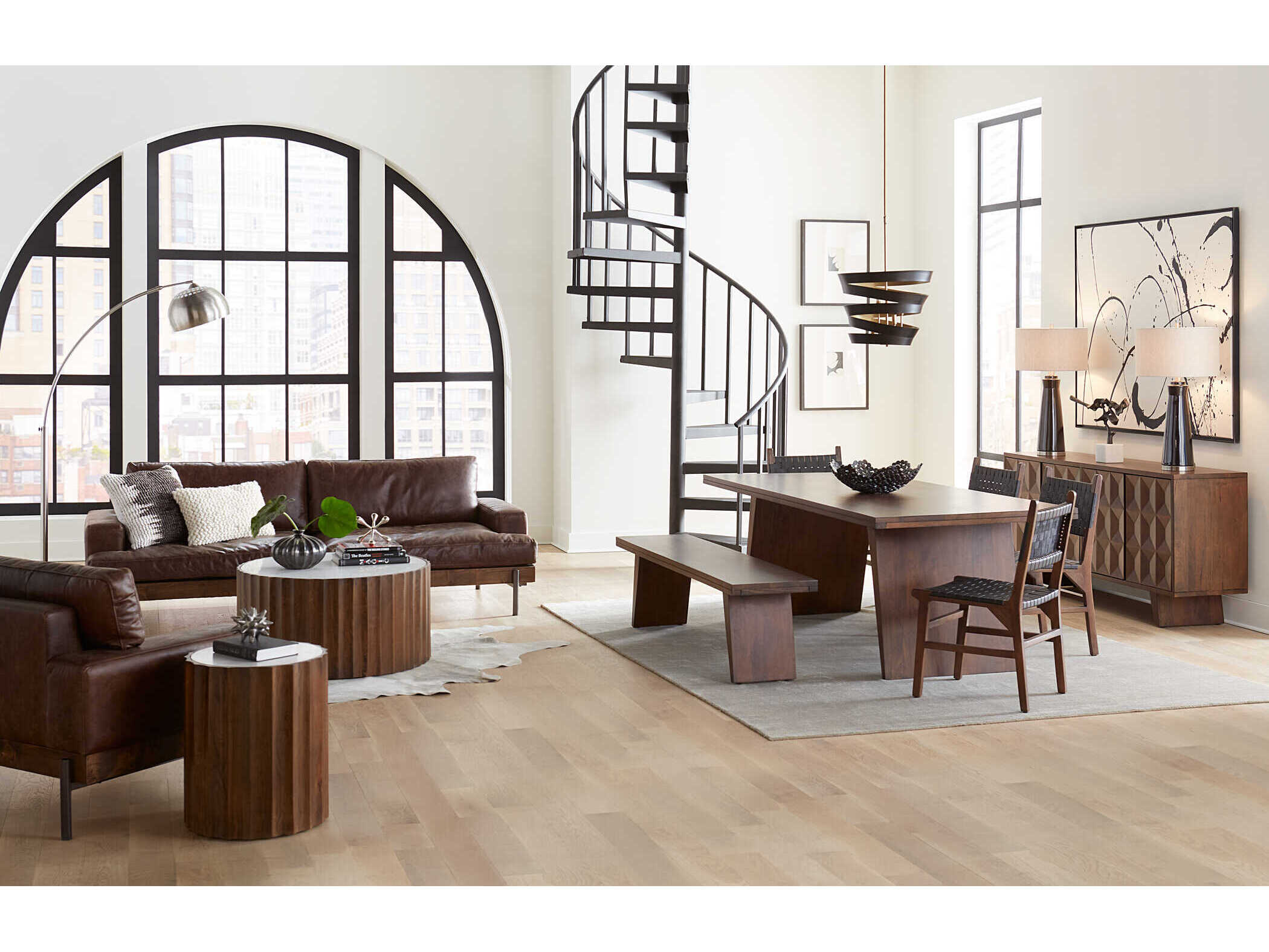 World Interiors Lisbon Round Marble End Table