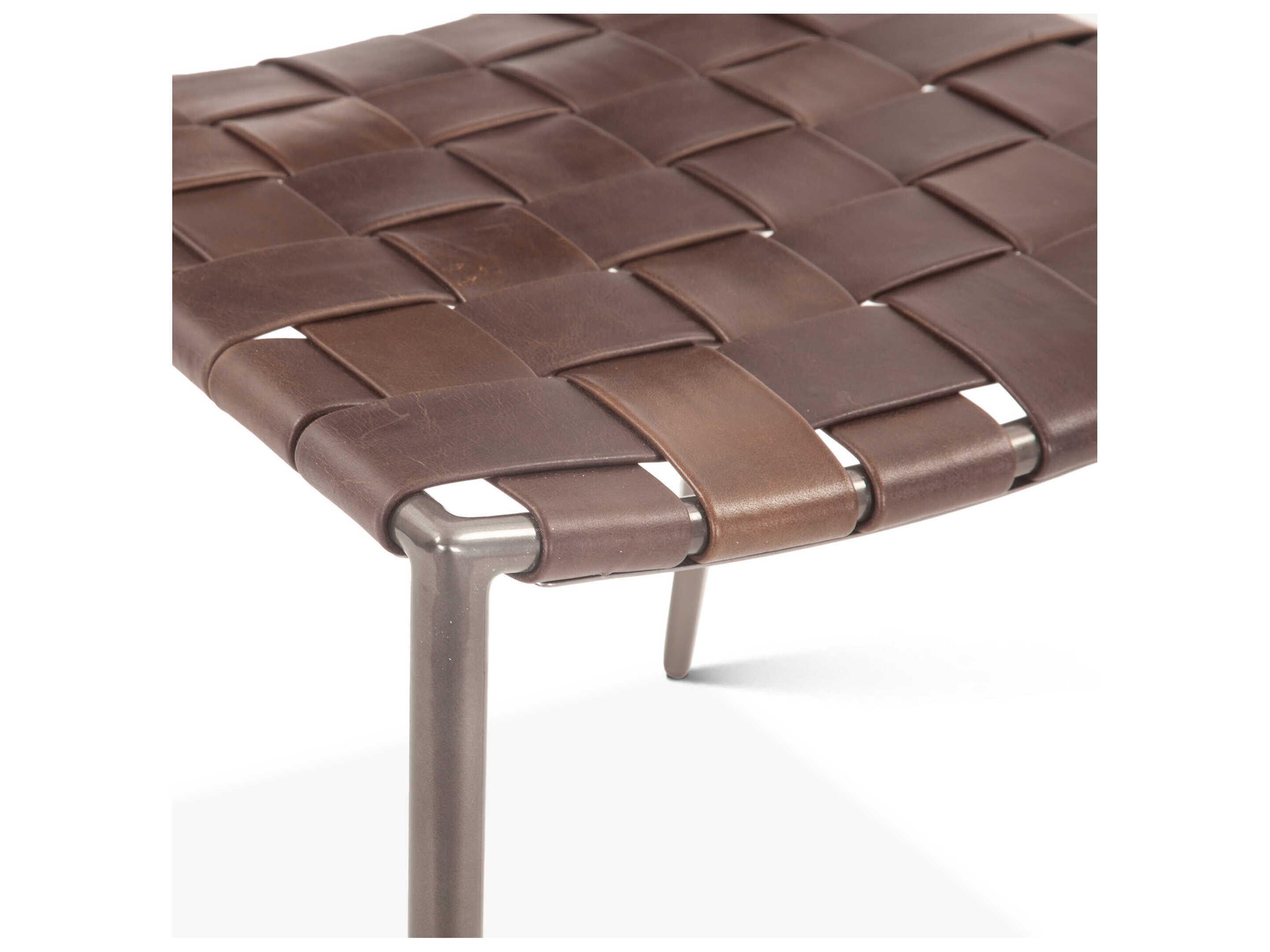 World Interiors Lund Brown Leather Side Dining Chair